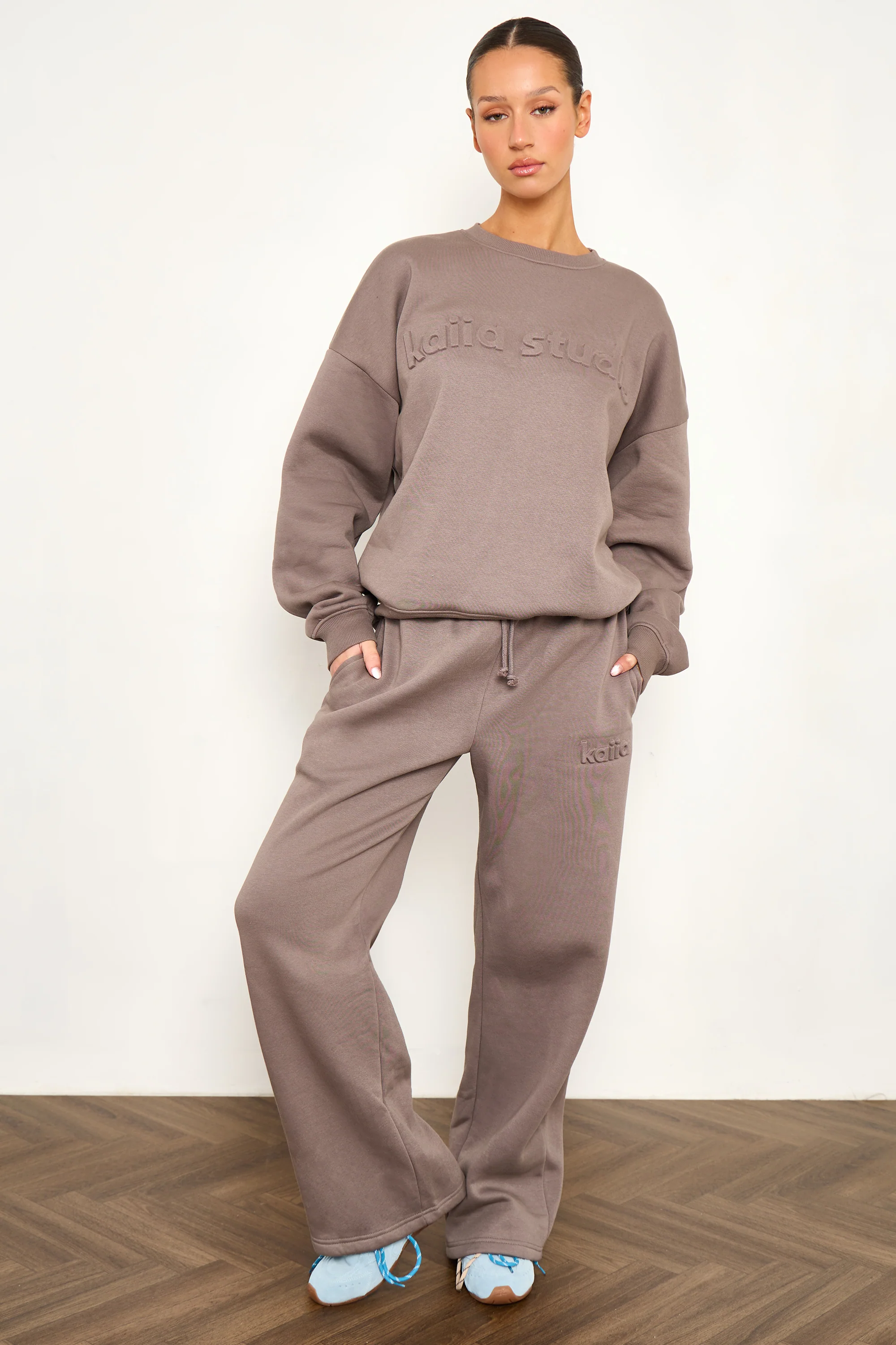 Kaiia Studio Embossed Oversized Sweatshirt Storm Grey