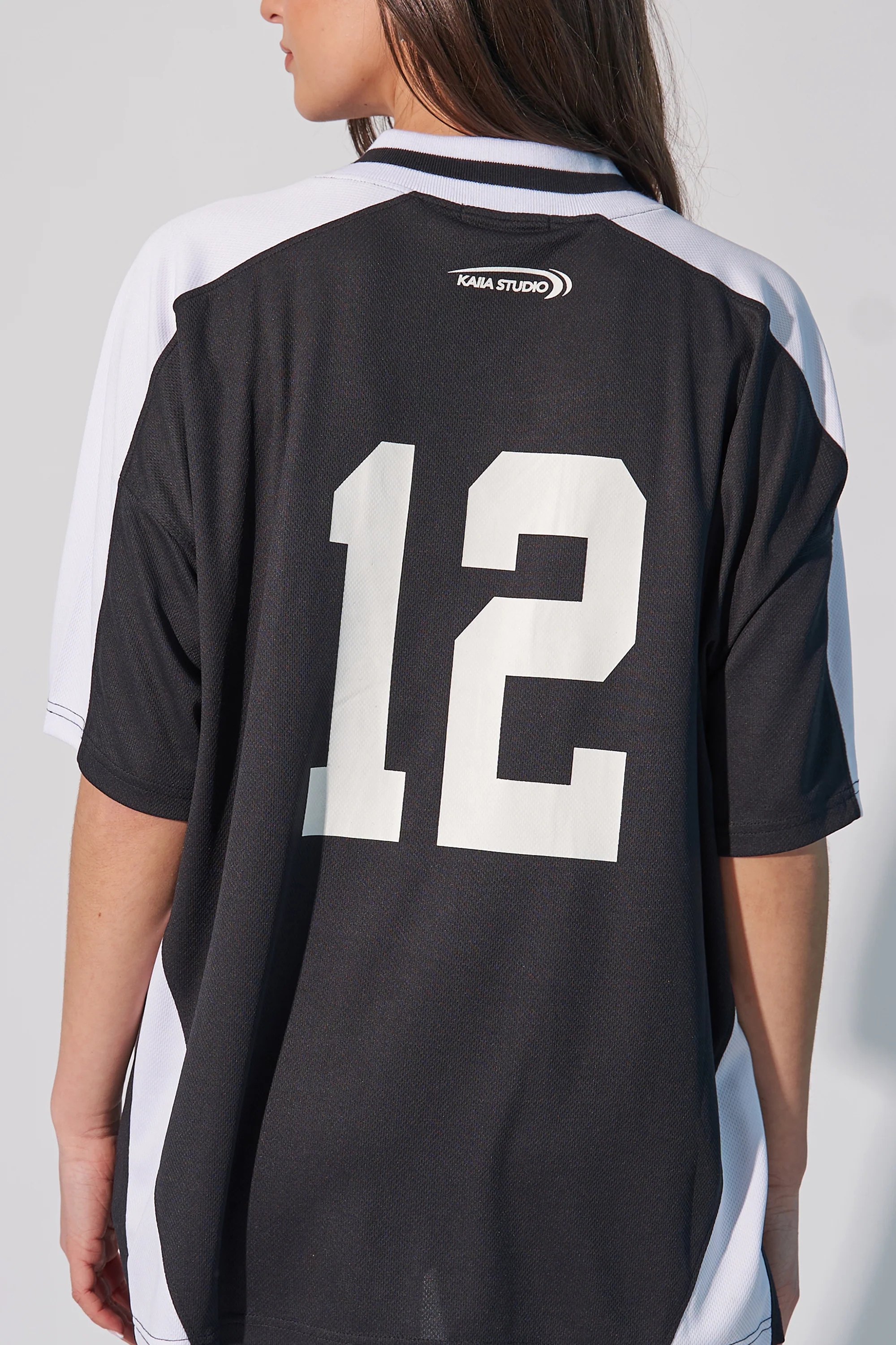 Kaiia Studio Football Shirt Black White - Image 3
