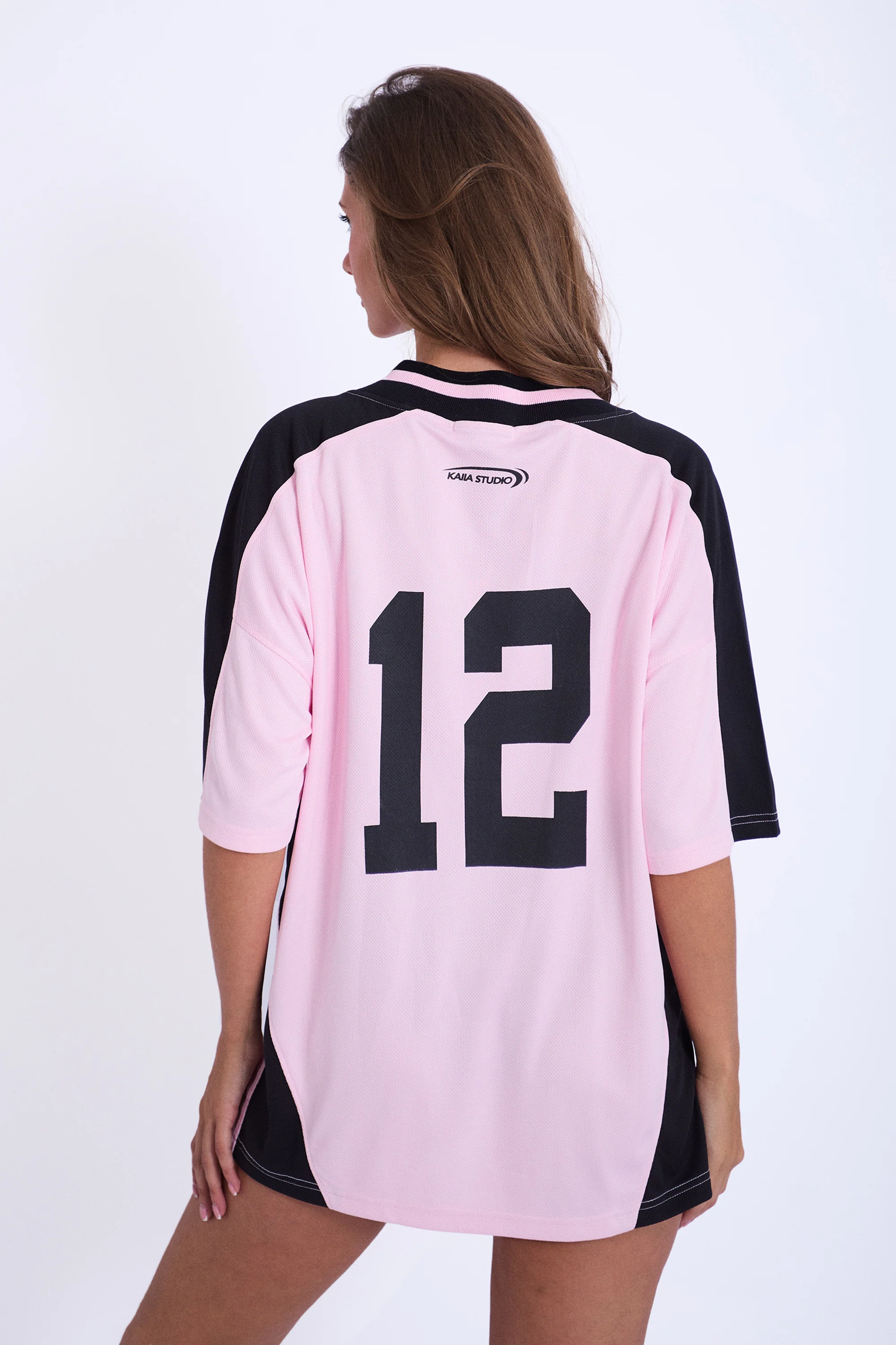 Kaiia Studio Football Shirt Pink & Black - Image 3