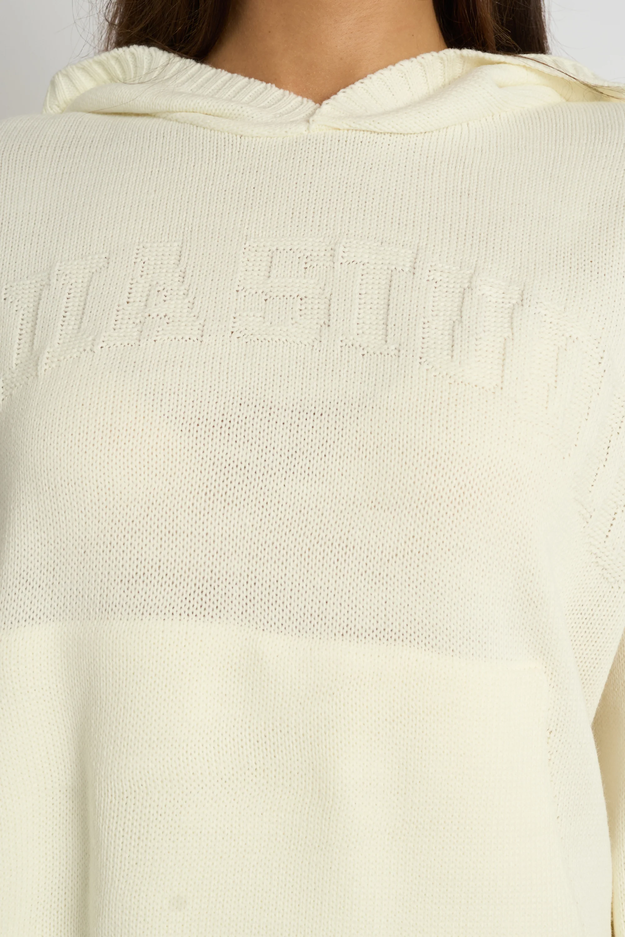 Kaiia Studio Knitted Hoodie Cream - Image 4