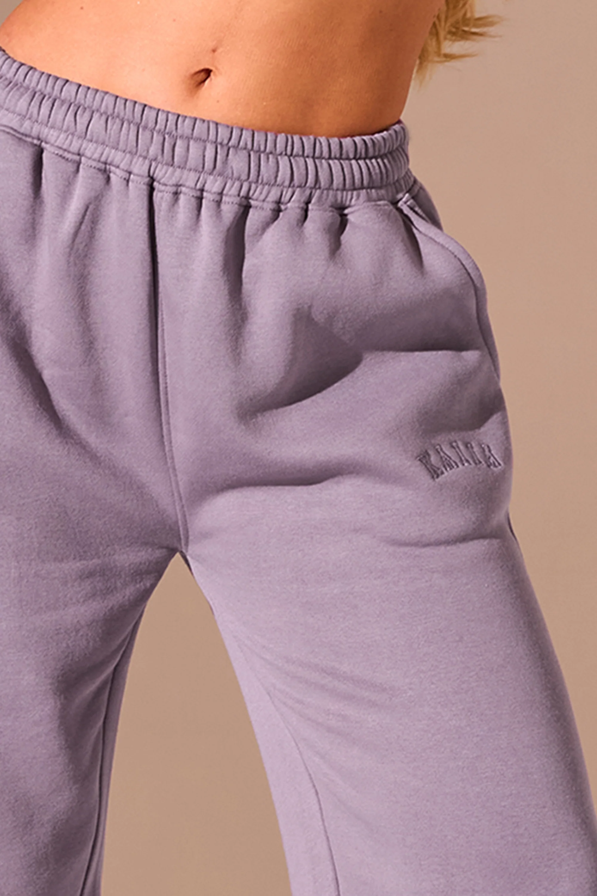 Kaiia Logo Wide Leg Joggers Mauve - Image 4