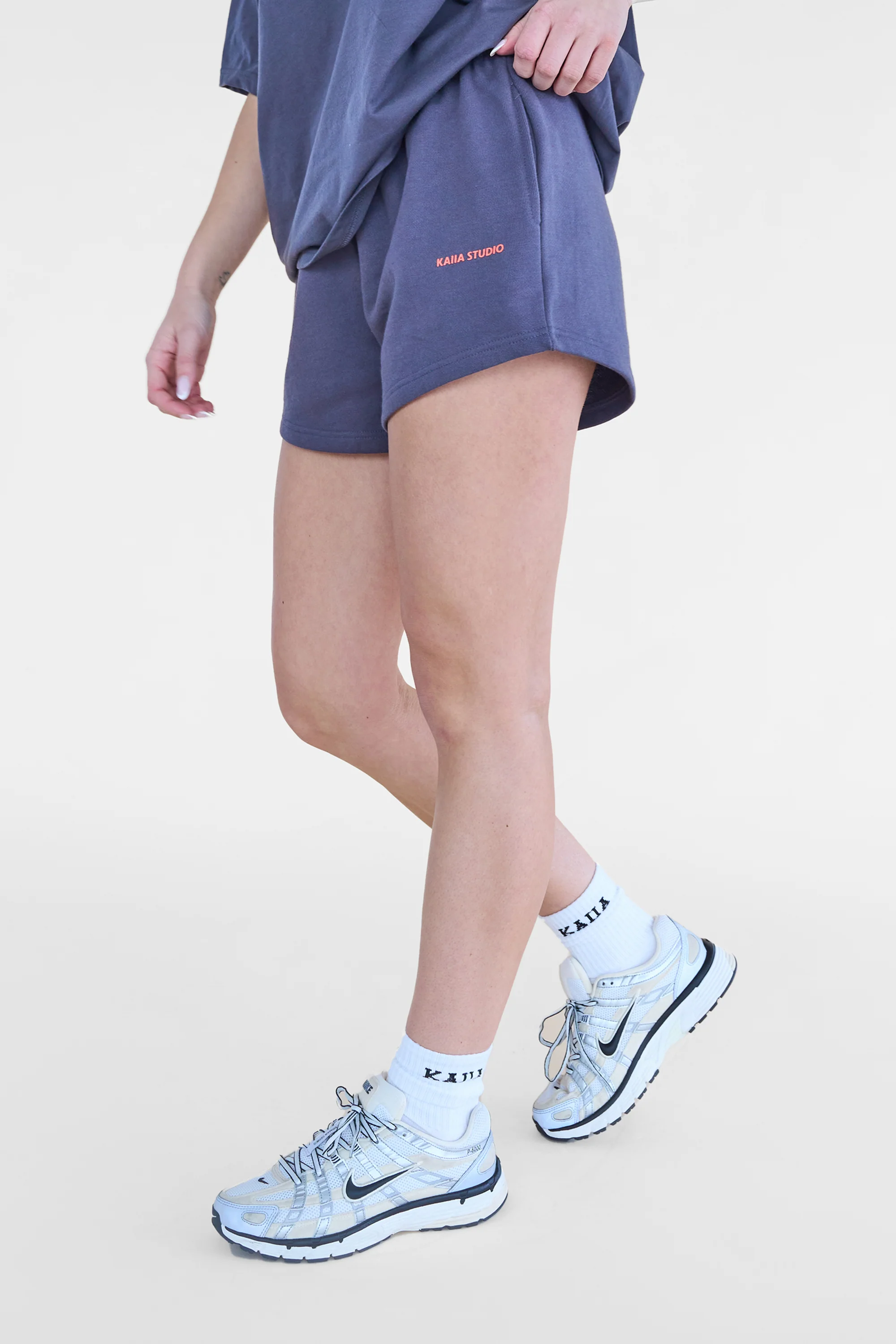 Kaiia Studio Mini Sweat Shorts Charcoal - Image 3