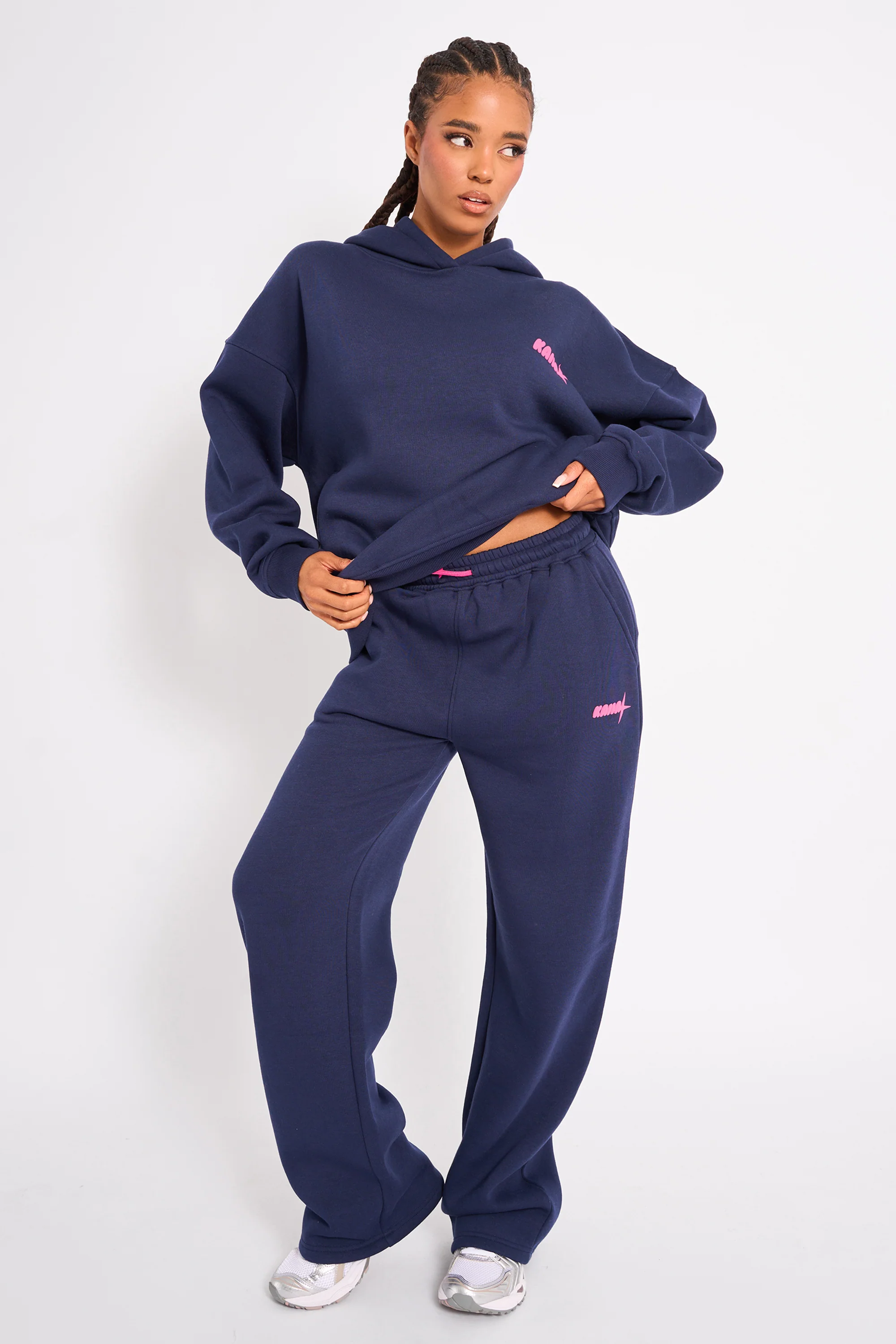 Kaiia Studio Ombre Oversized Hoodie Navy - Image 3