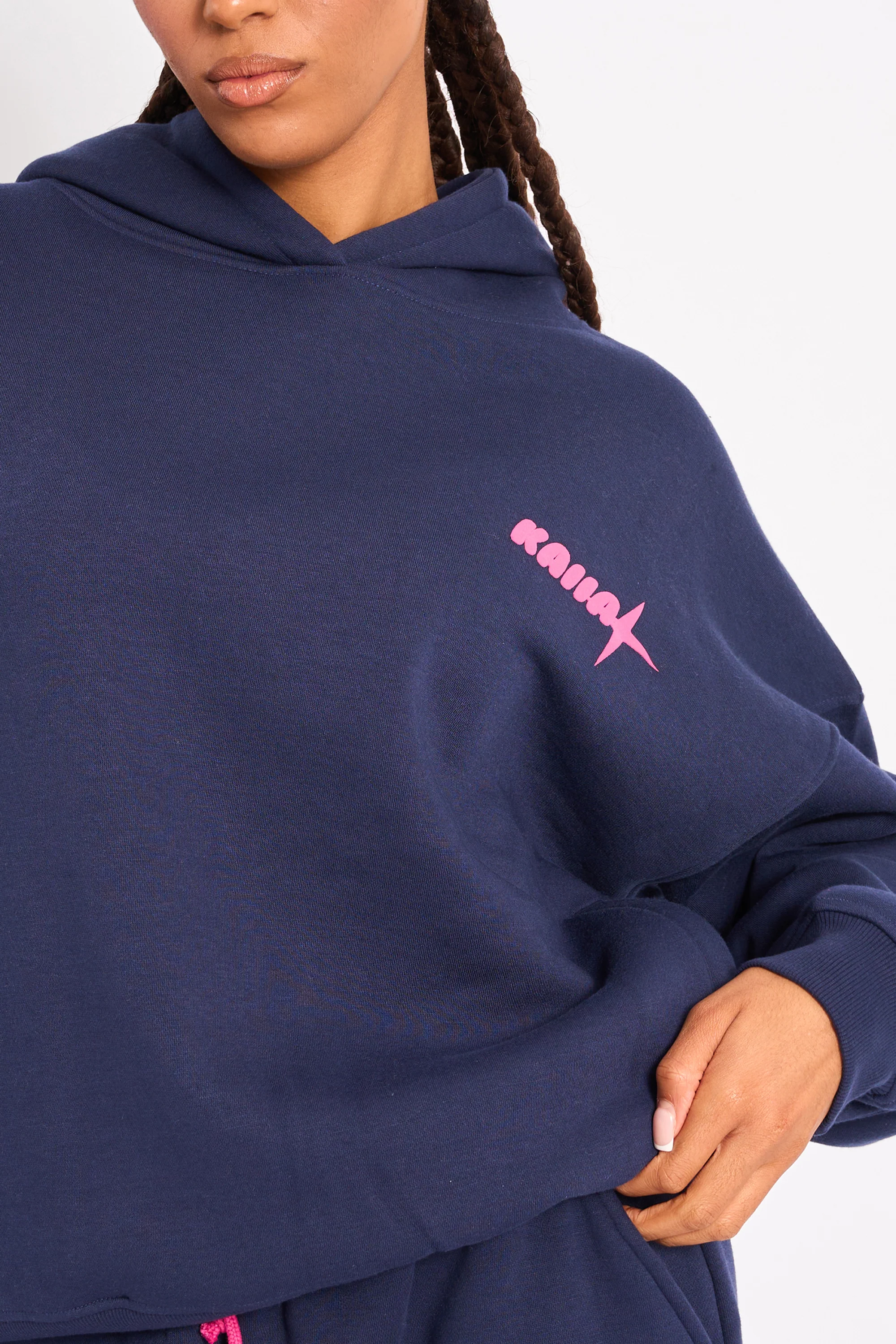 Kaiia Studio Ombre Oversized Hoodie Navy - Image 4