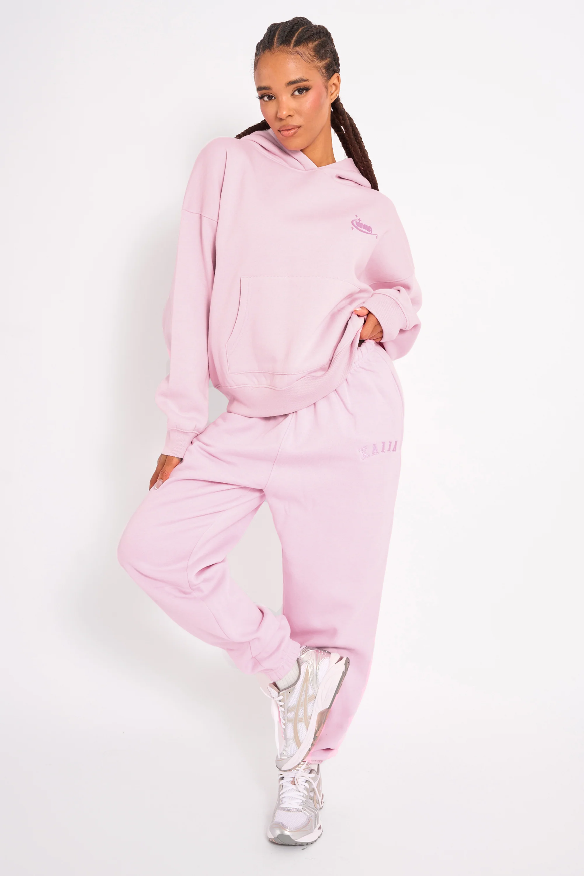 Kaiia Star Ombre Graphic Oversized Hoodie Baby Pink - Image 3