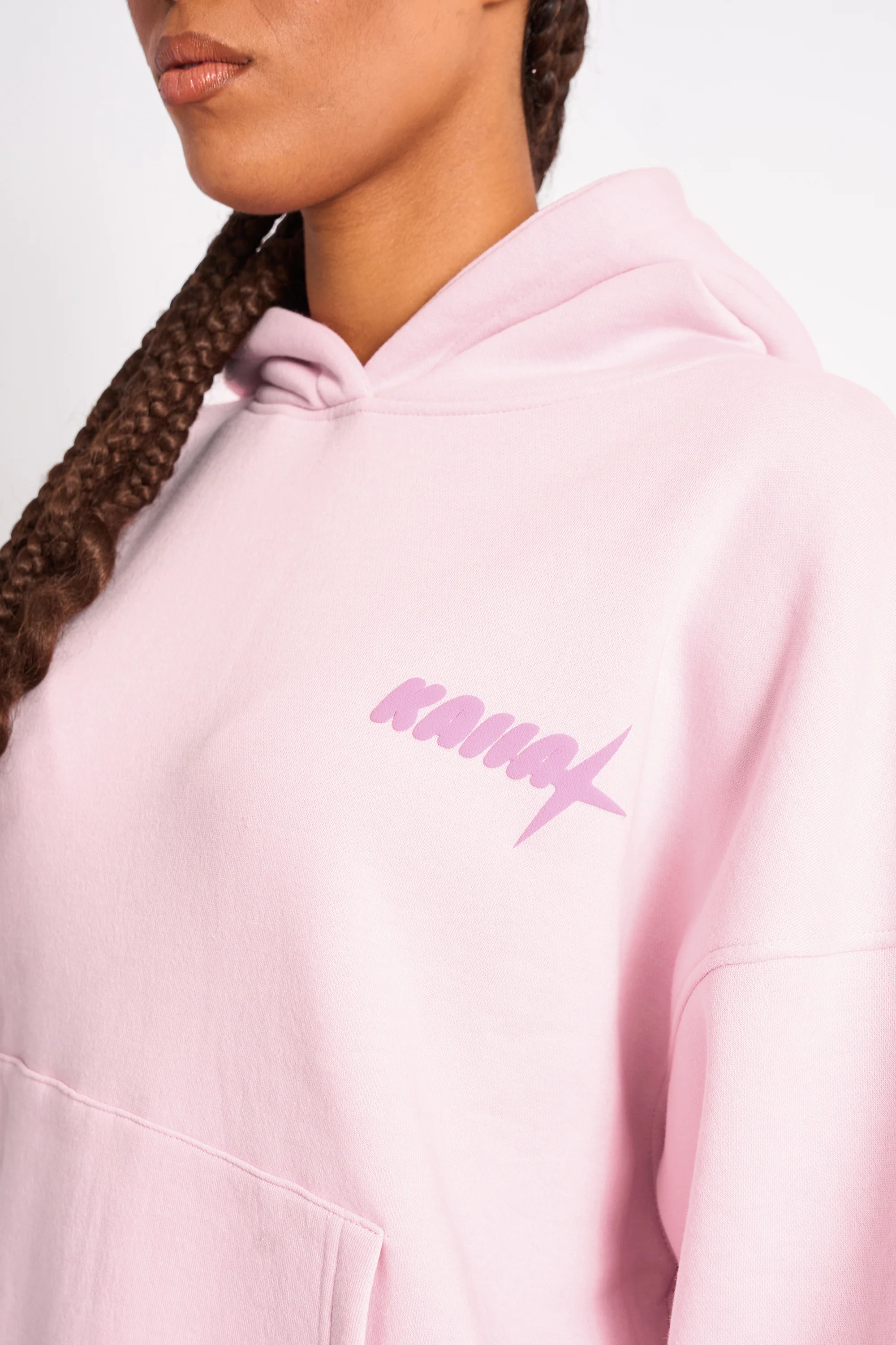 Kaiia Star Graphic Oversized Hoodie Baby Pink - Image 4