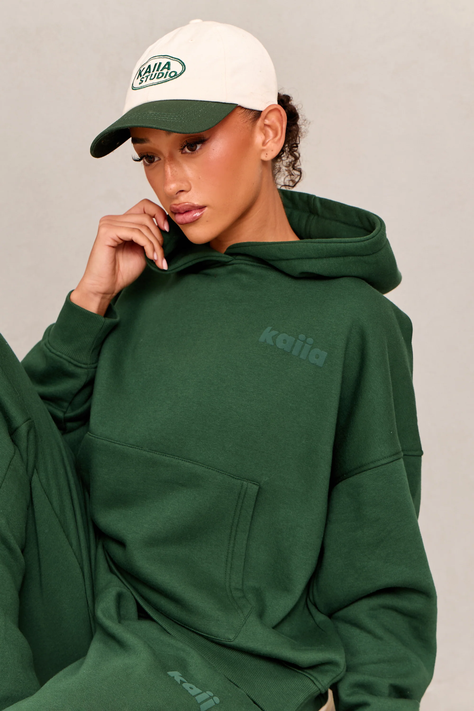 Kaiia Studio Oversized Hoodie Dark Green - Image 4