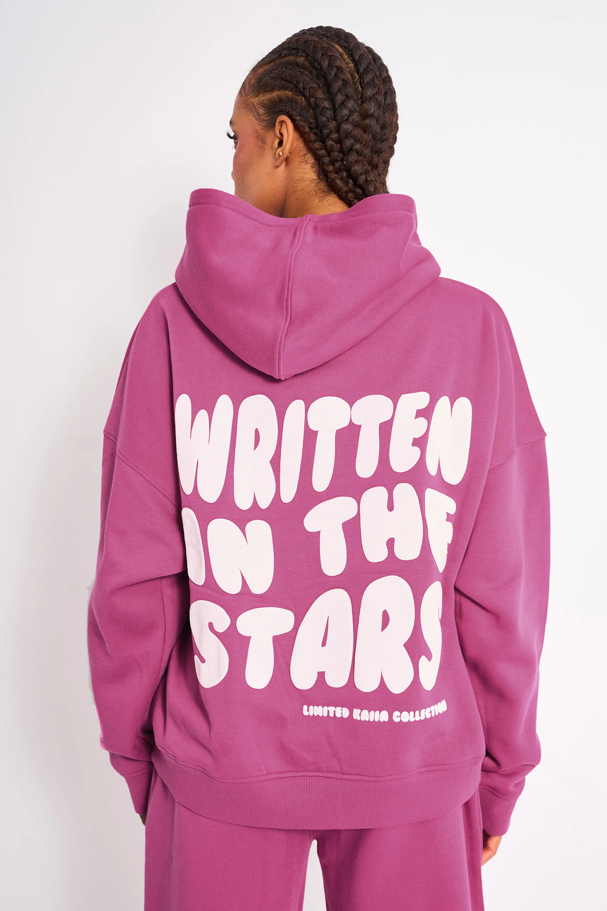 Kaiia Star Graphic Oversized Hoodie Hot Pink - Image 2