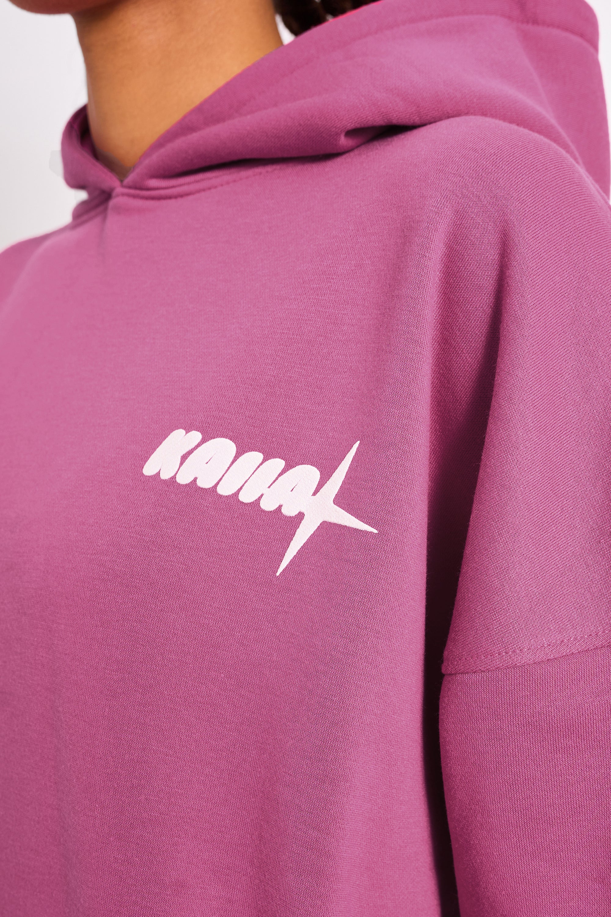Kaiia Star Graphic Oversized Hoodie Hot Pink - Image 4