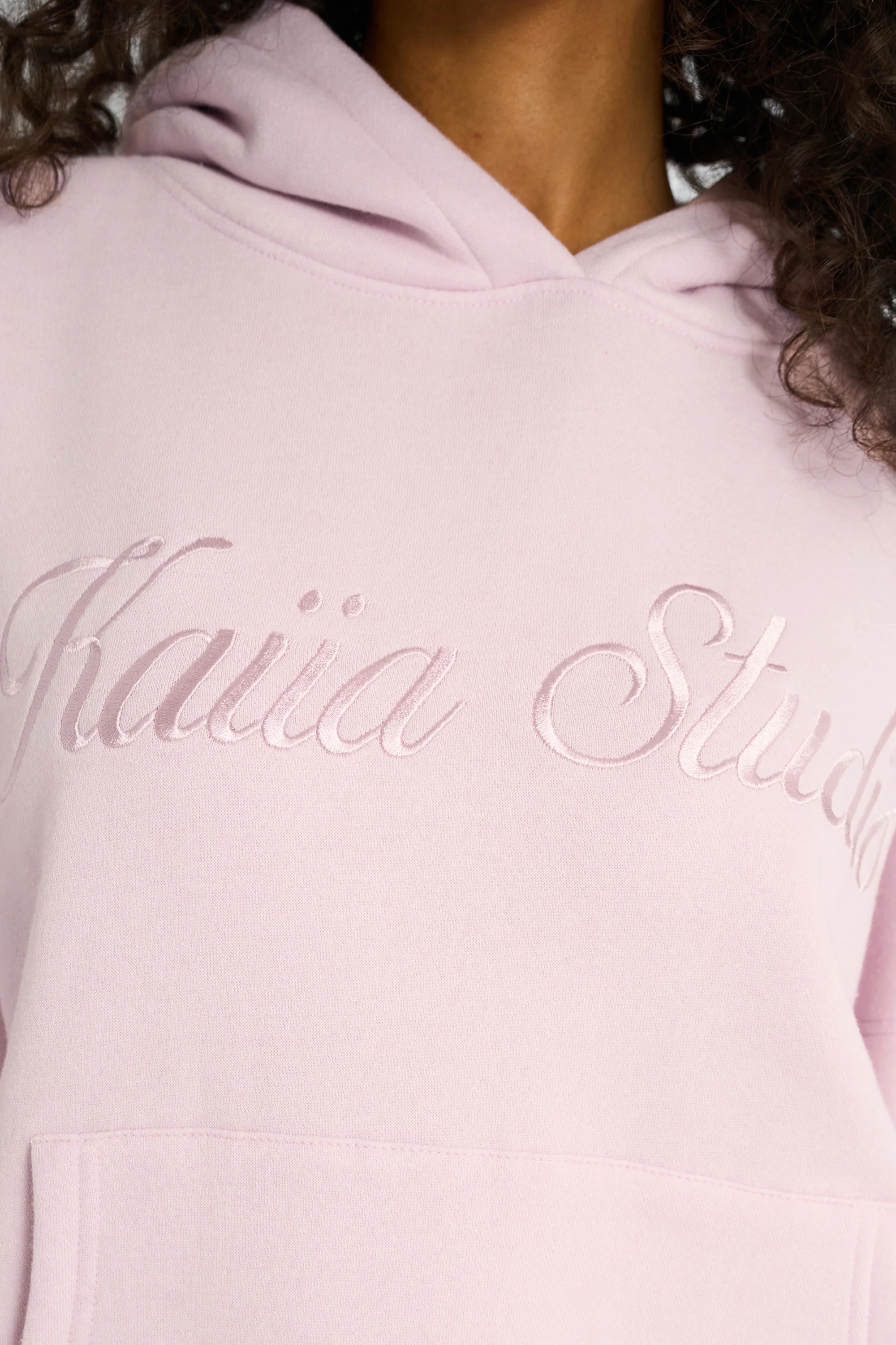Kaiia Studio Script Logo Oversized Hoodie Pink Chai - Image 4