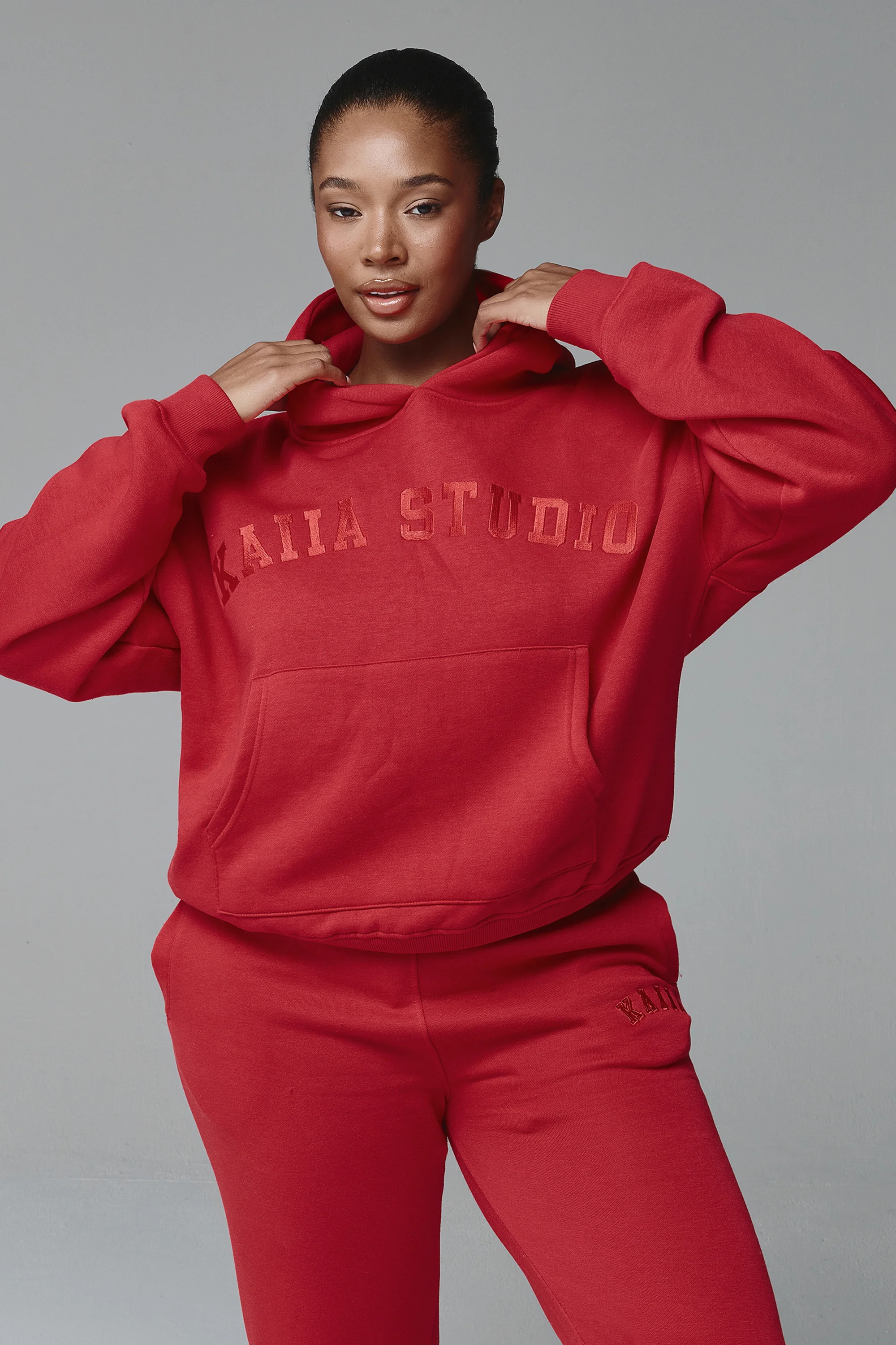Kaiia Studio Oversized Hoodie Red - Image 13