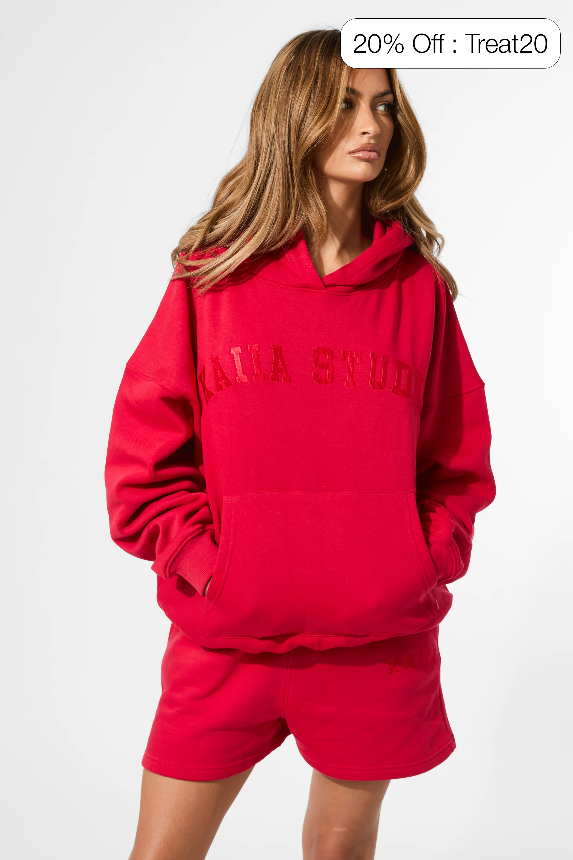 Kaiia Studio Oversized Hoodie Red - Image 16