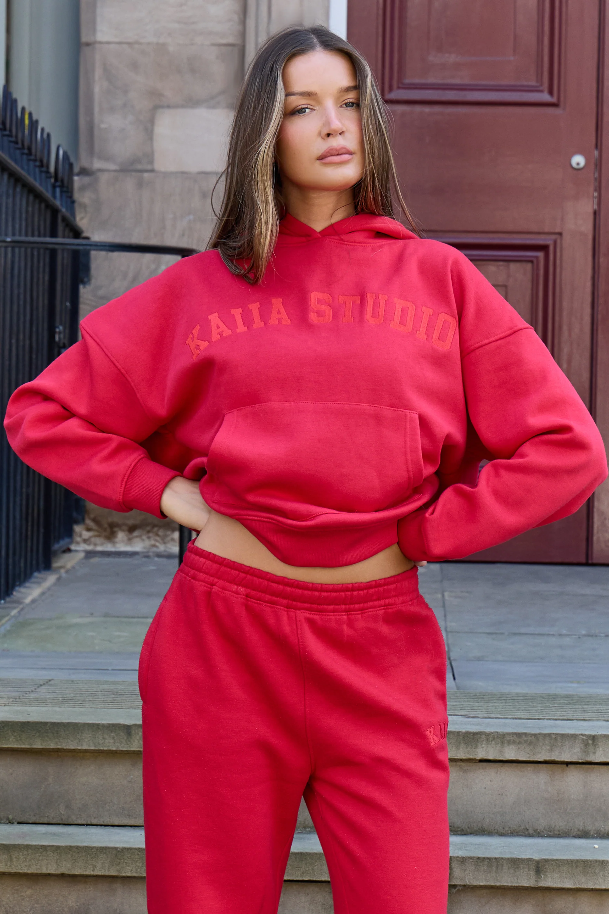 Kaiia Studio Oversized Hoodie Red - Image 4