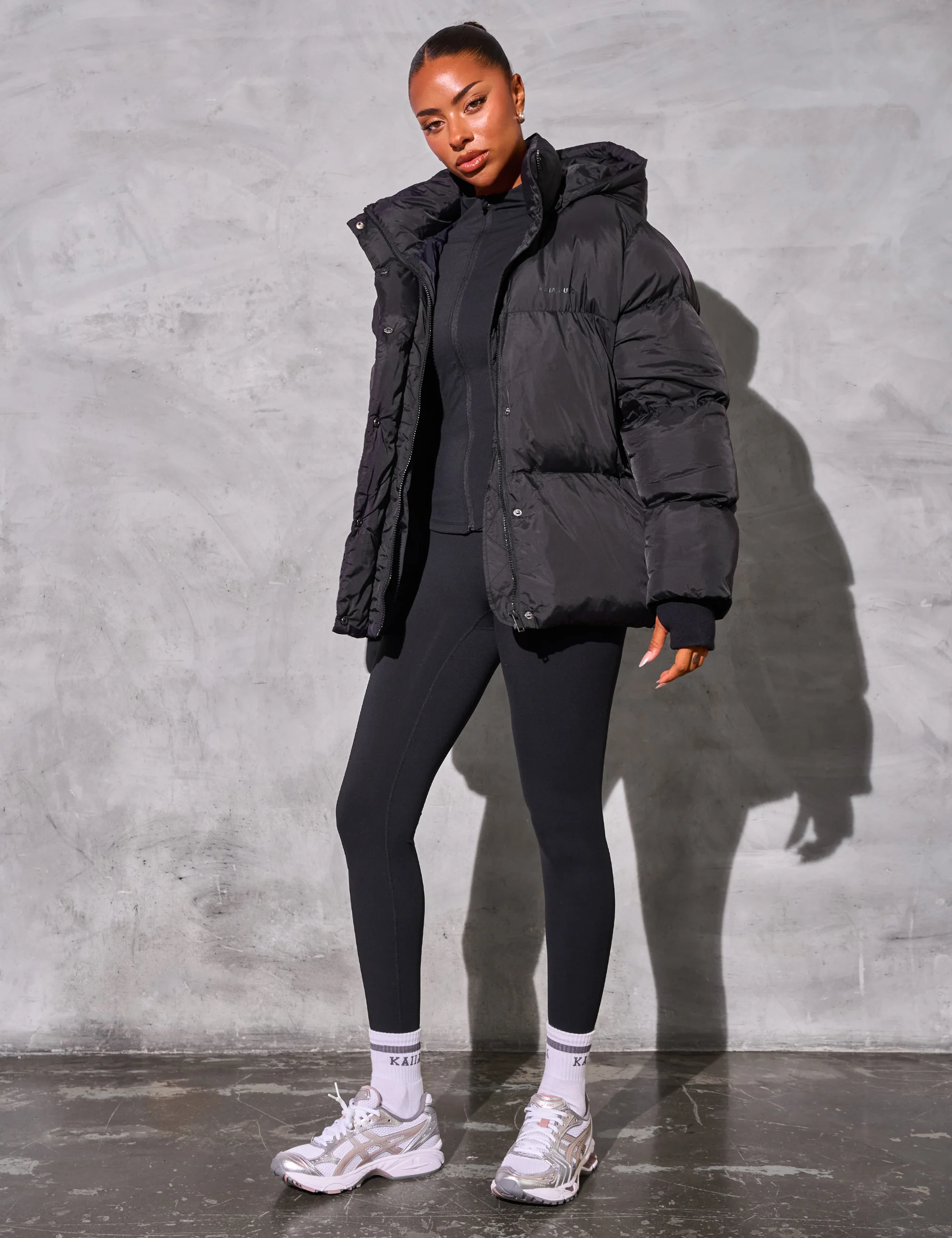 Kaiia Studio Oversized Puffer Coat Black - Image 3