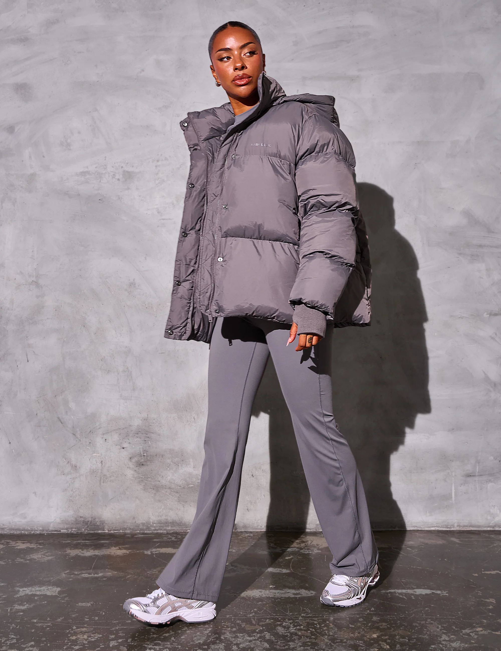 Kaiia Studio Oversized Puffer Coat Grey - Image 4