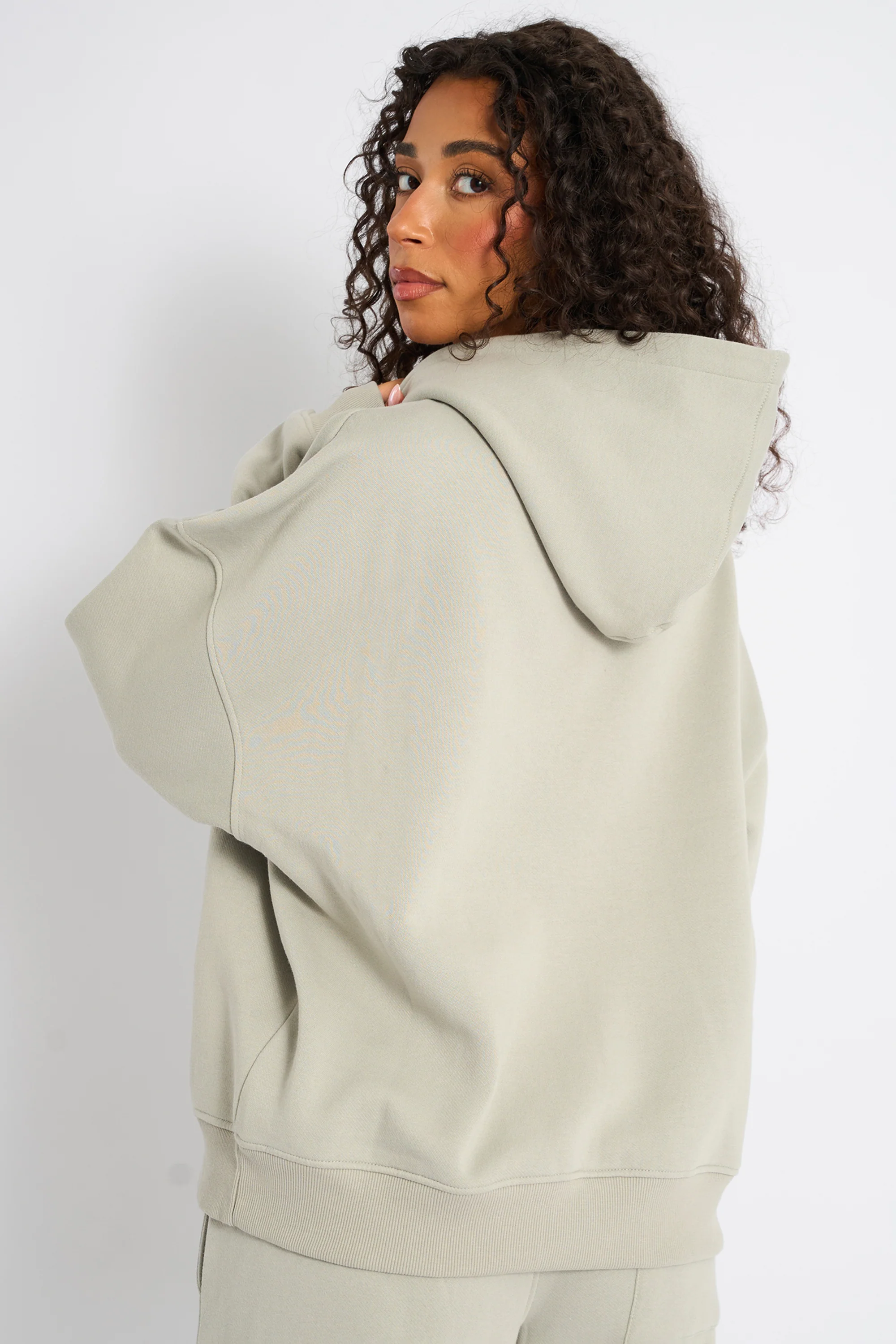 Kaiia Studio Script Logo Oversized Hoodie Matcha - Image 4