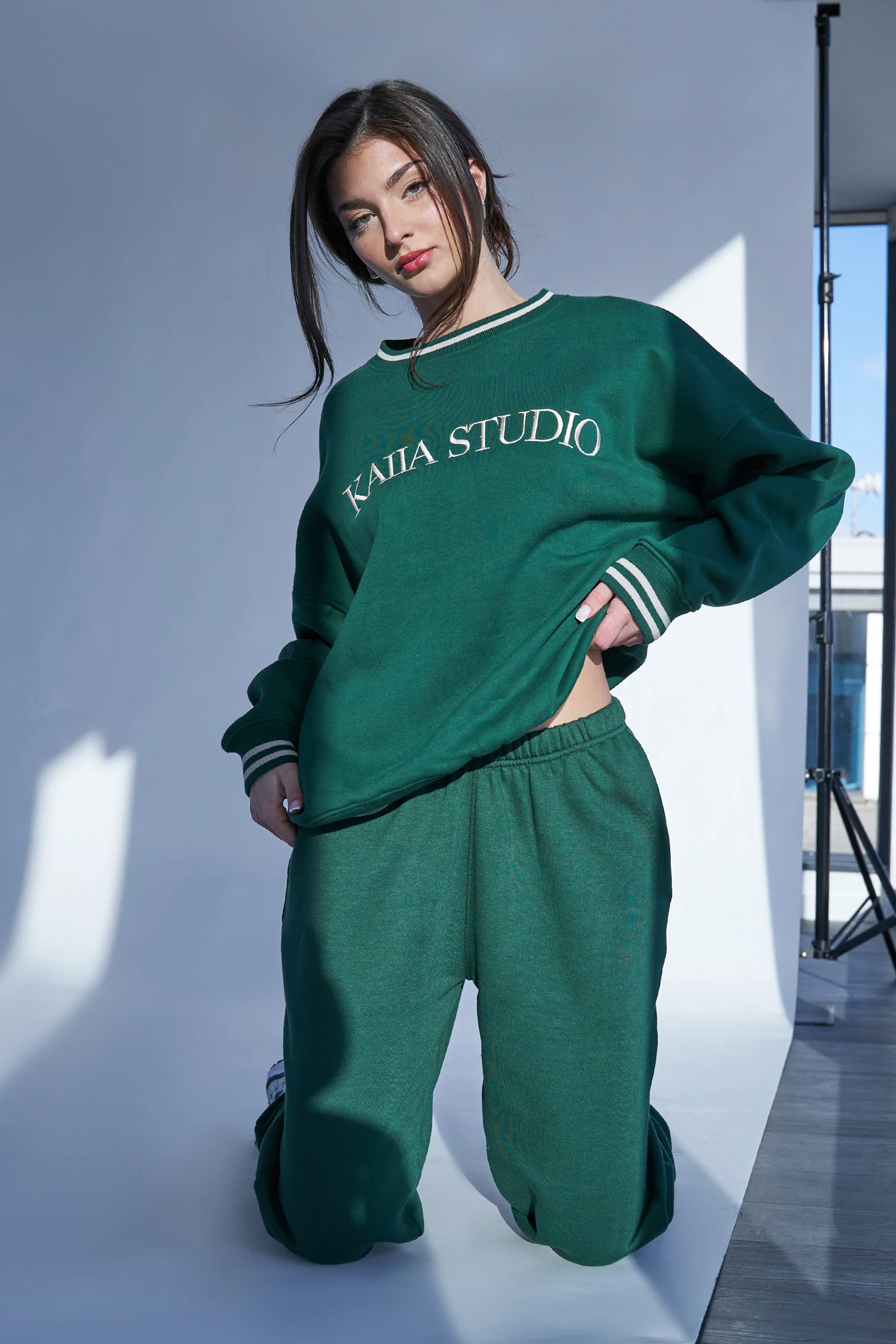 Kaiia Studio Logo Sweatshirt Green - Image 3