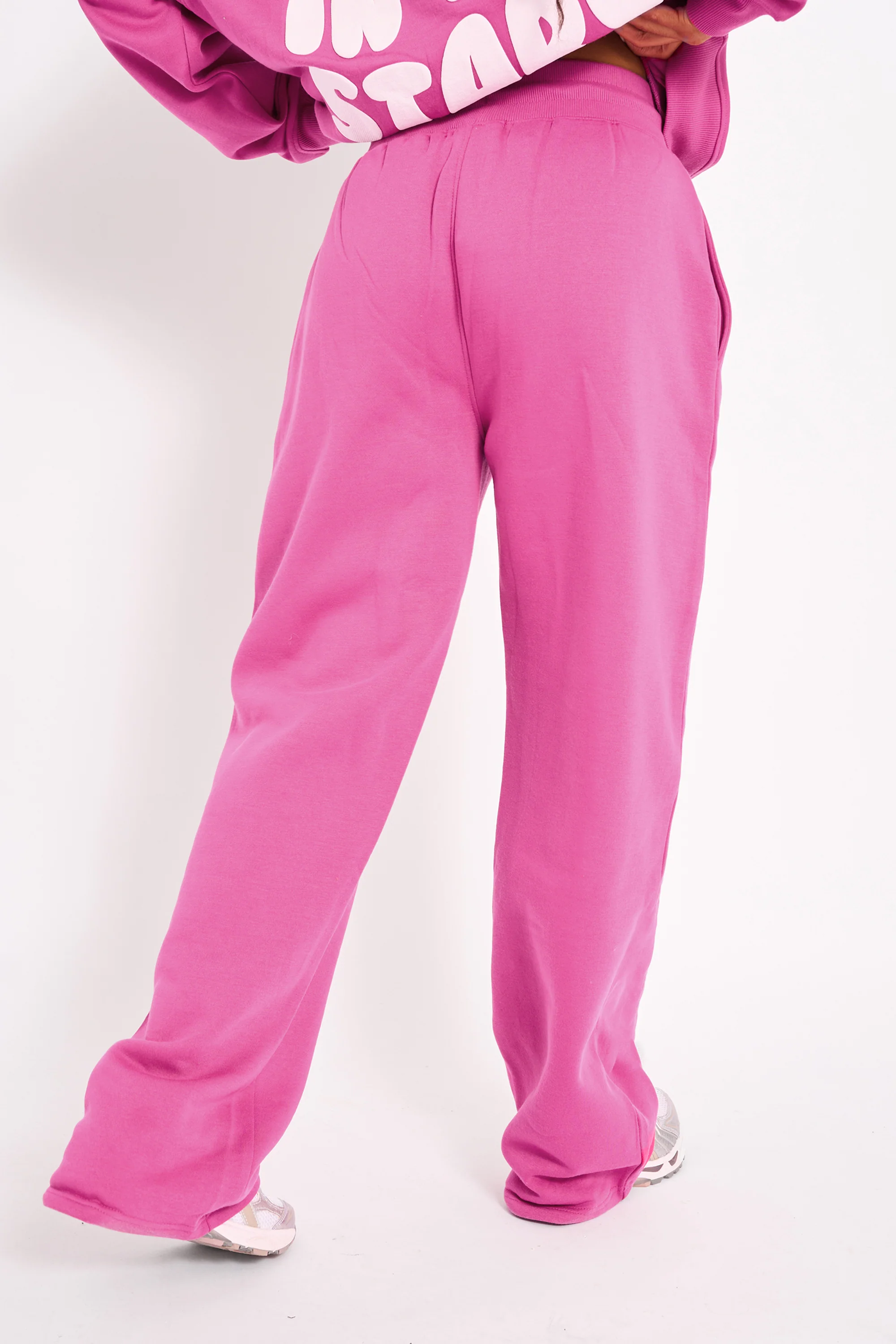 Kaiia Star Wide Leg Joggers Hot Pink - Image 3