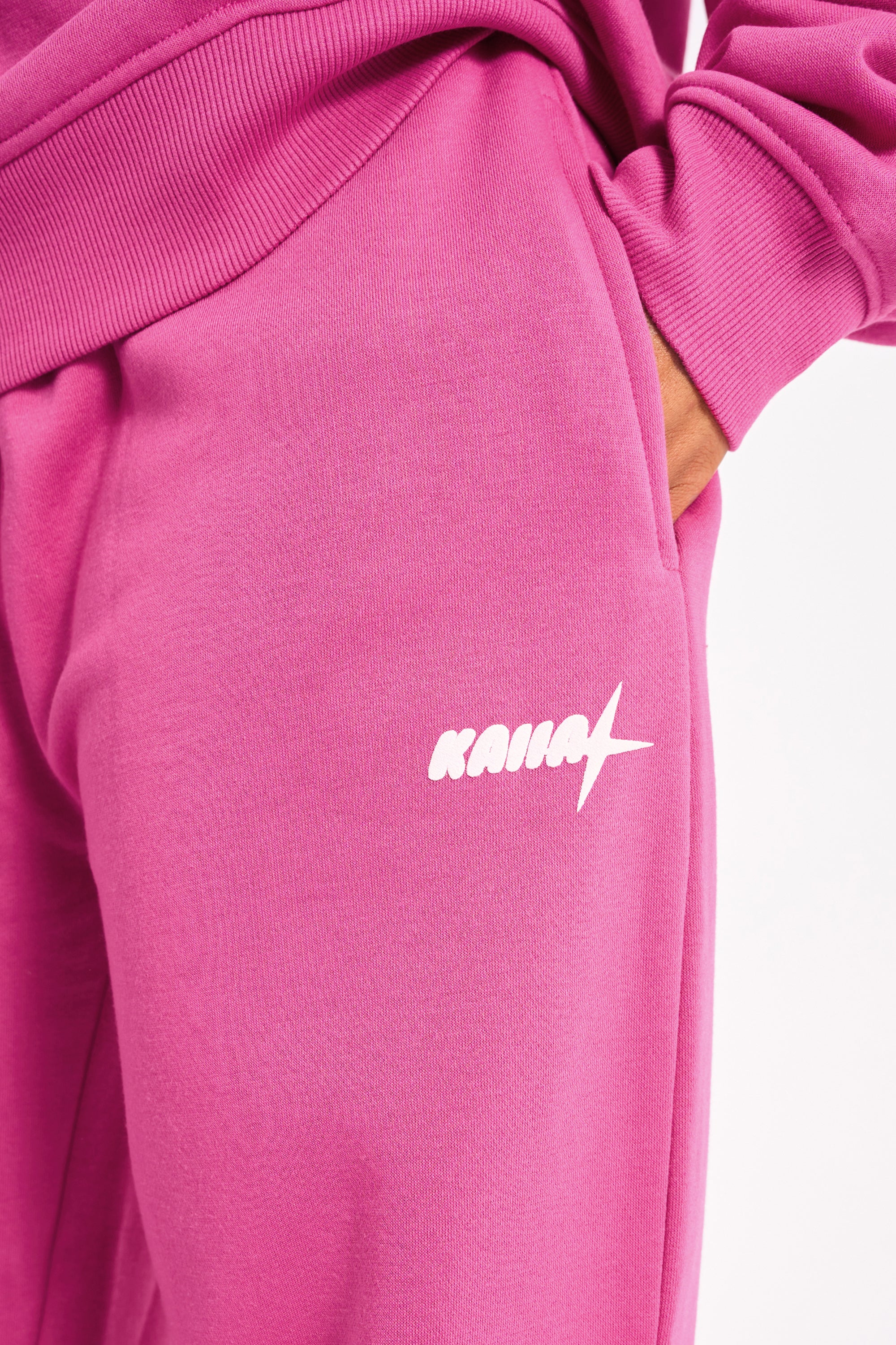 Kaiia Star Wide Leg Joggers Hot Pink - Image 4
