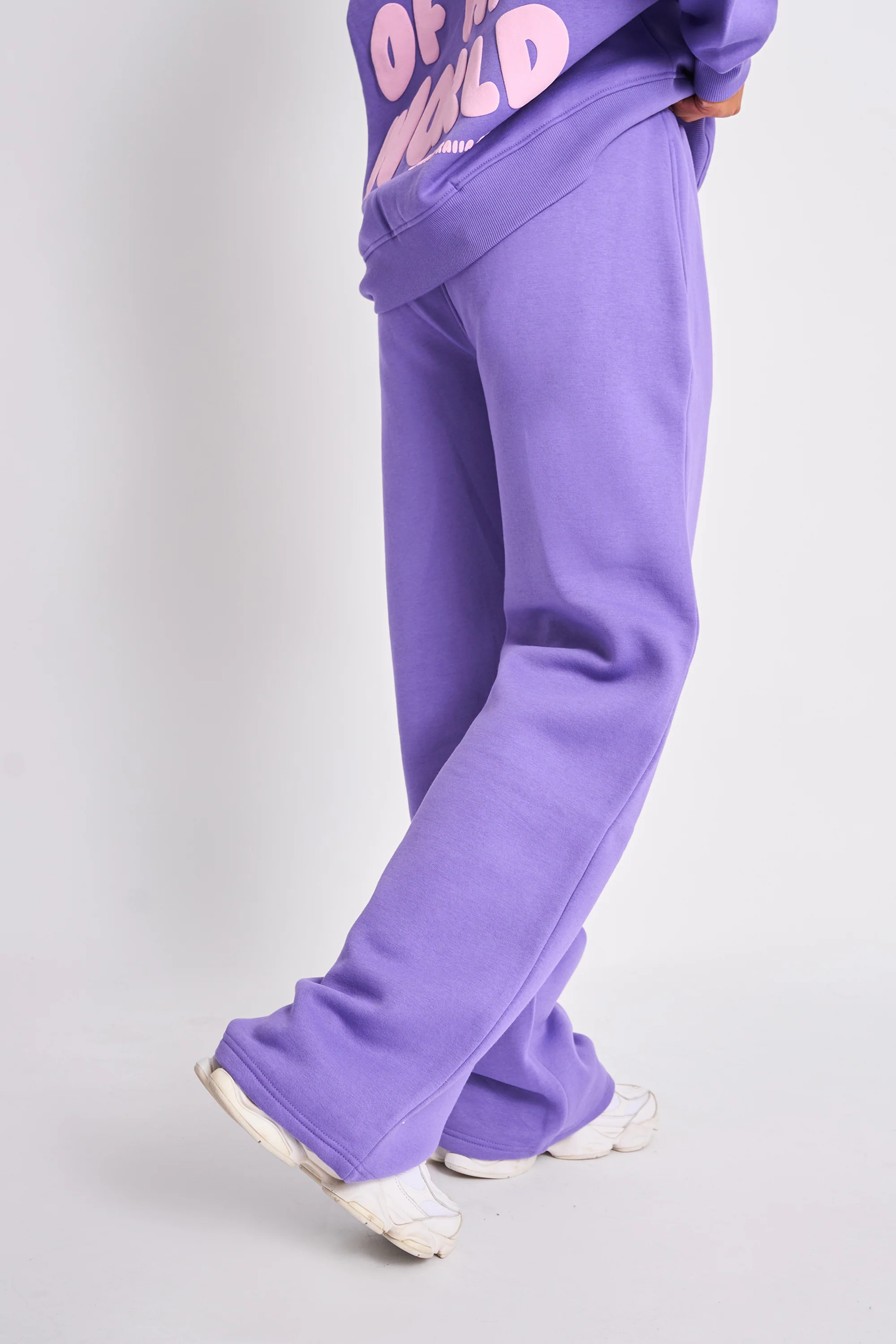 Kaiia Star Wide Leg Joggers Purple - Image 3