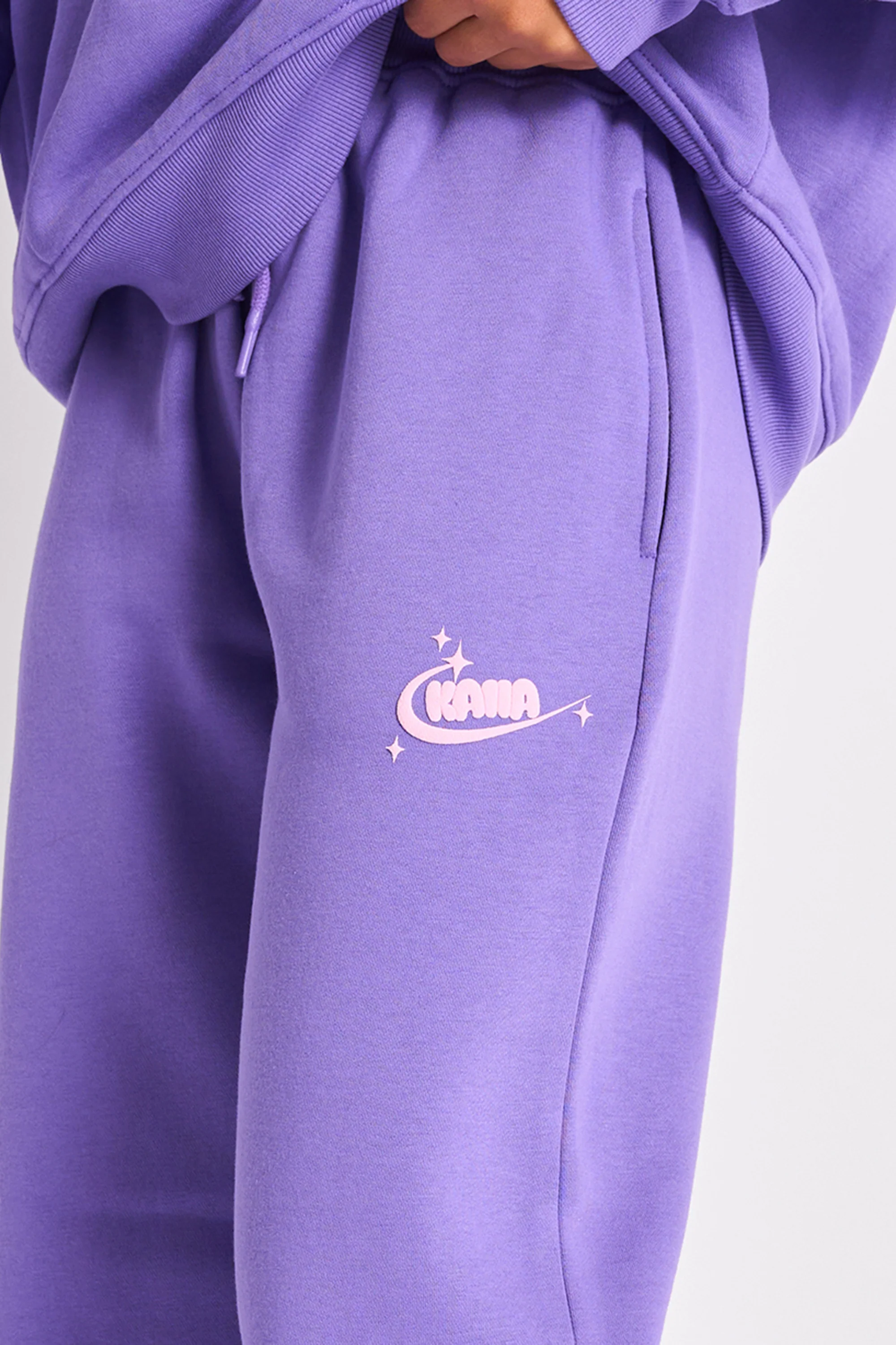 Kaiia Star Wide Leg Joggers Purple - Image 4