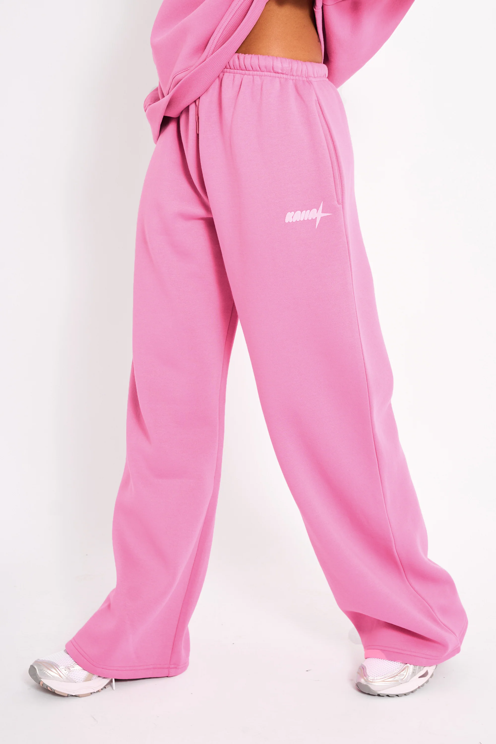 Kaiia Star Wide Leg Joggers Pink - Image 2
