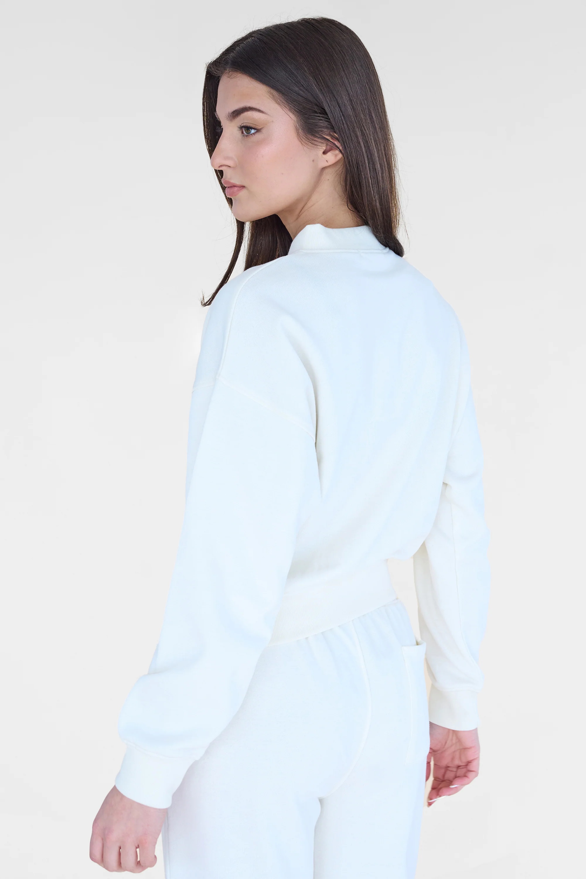 Kaiia Studio Zip Up Sweatshirt Ecru - Image 3