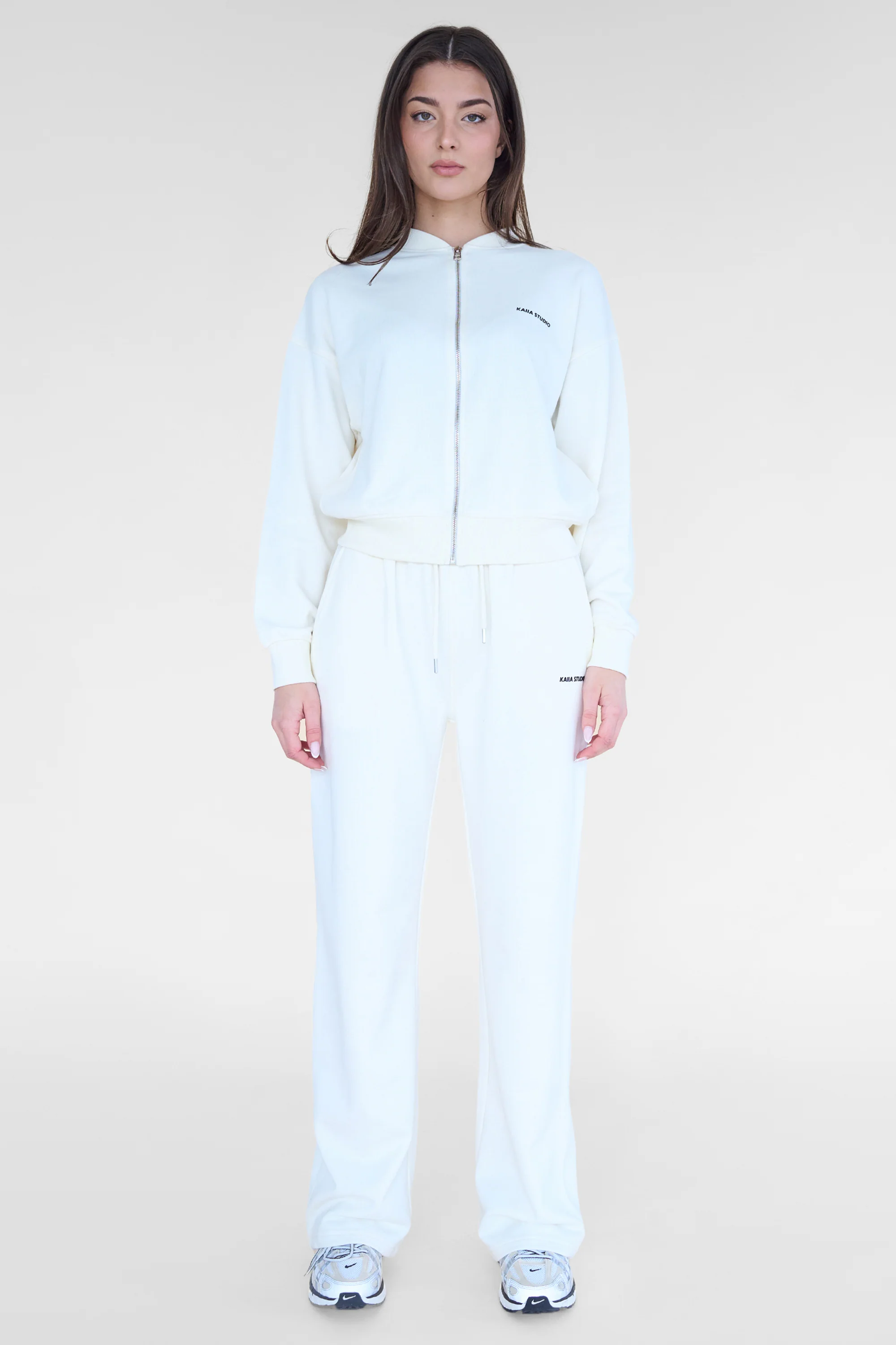 Kaiia Studio Zip Up Sweatshirt Ecru - Image 4