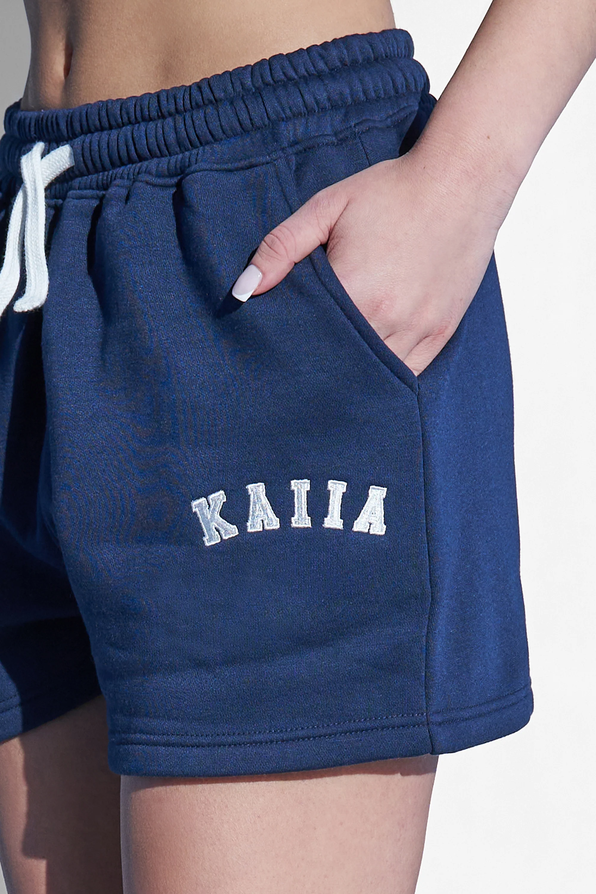 Kaiia Logo Sweat Shorts Navy - Image 3