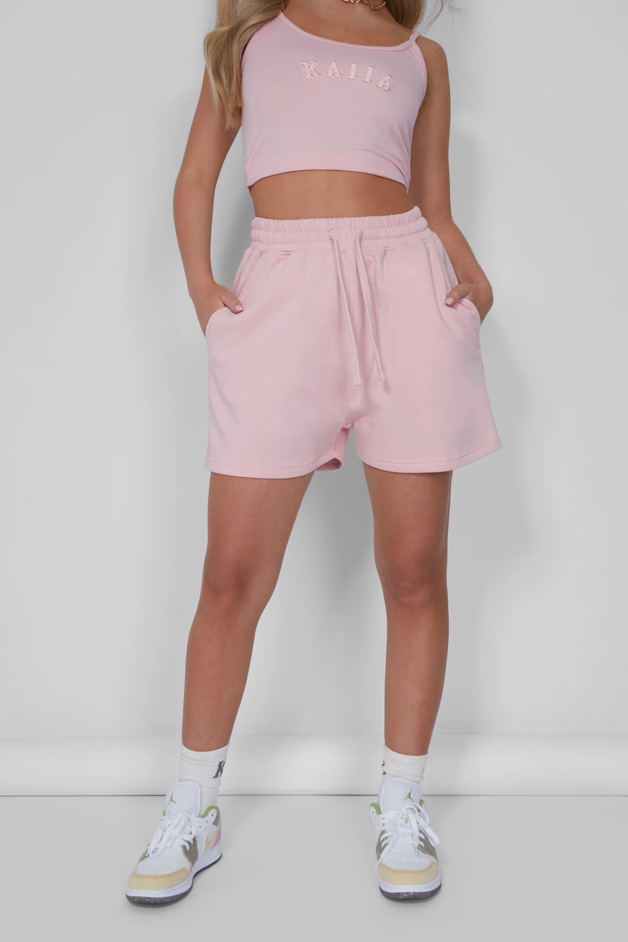 Kaiia Sweat Shorts Soft Pink - Image 3