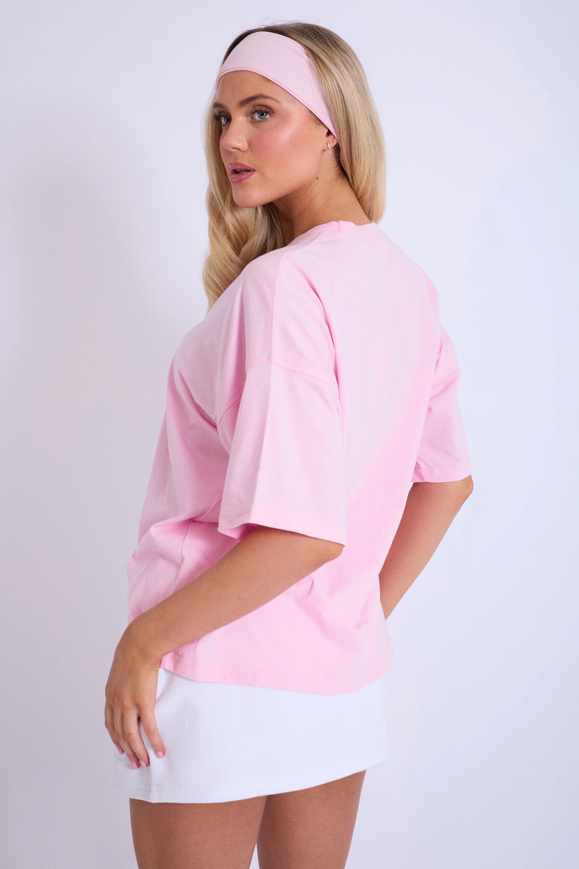Kaiia Tennis Club Oversized T-Shirt Baby Pink - Image 8