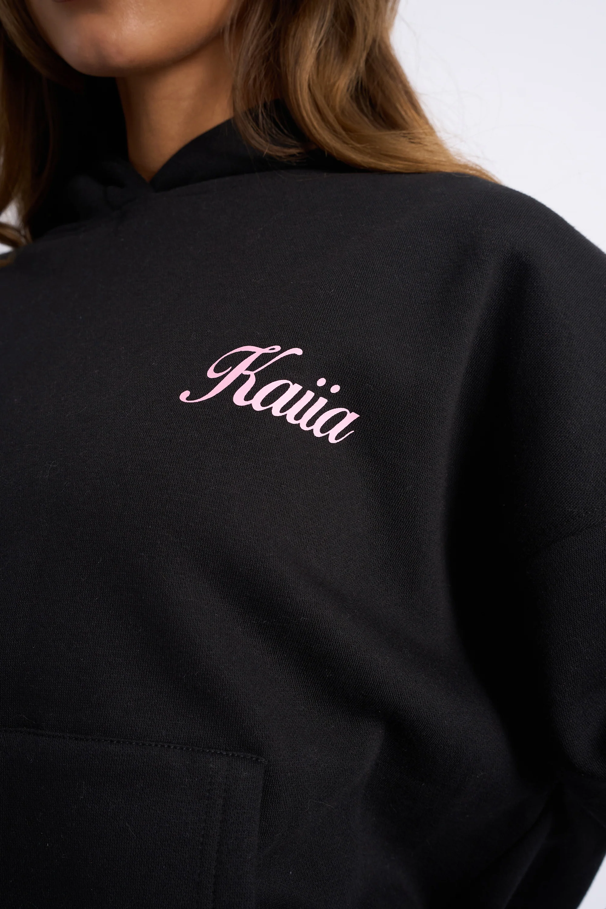 Kaiia Angel Graphic Oversized Hoodie Black & Pink - Image 8