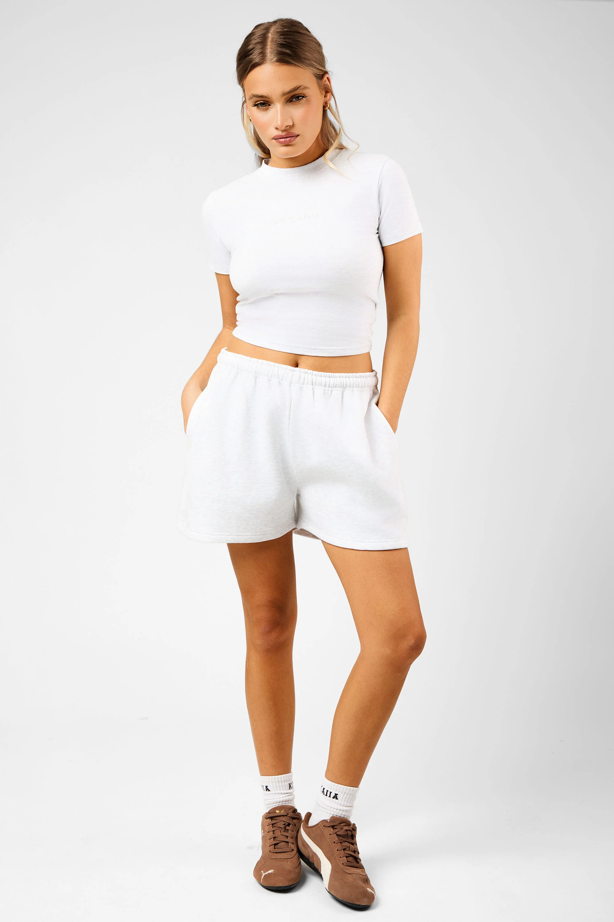 Kaiia The Label Baby Tee Light Grey Marl - Image 6