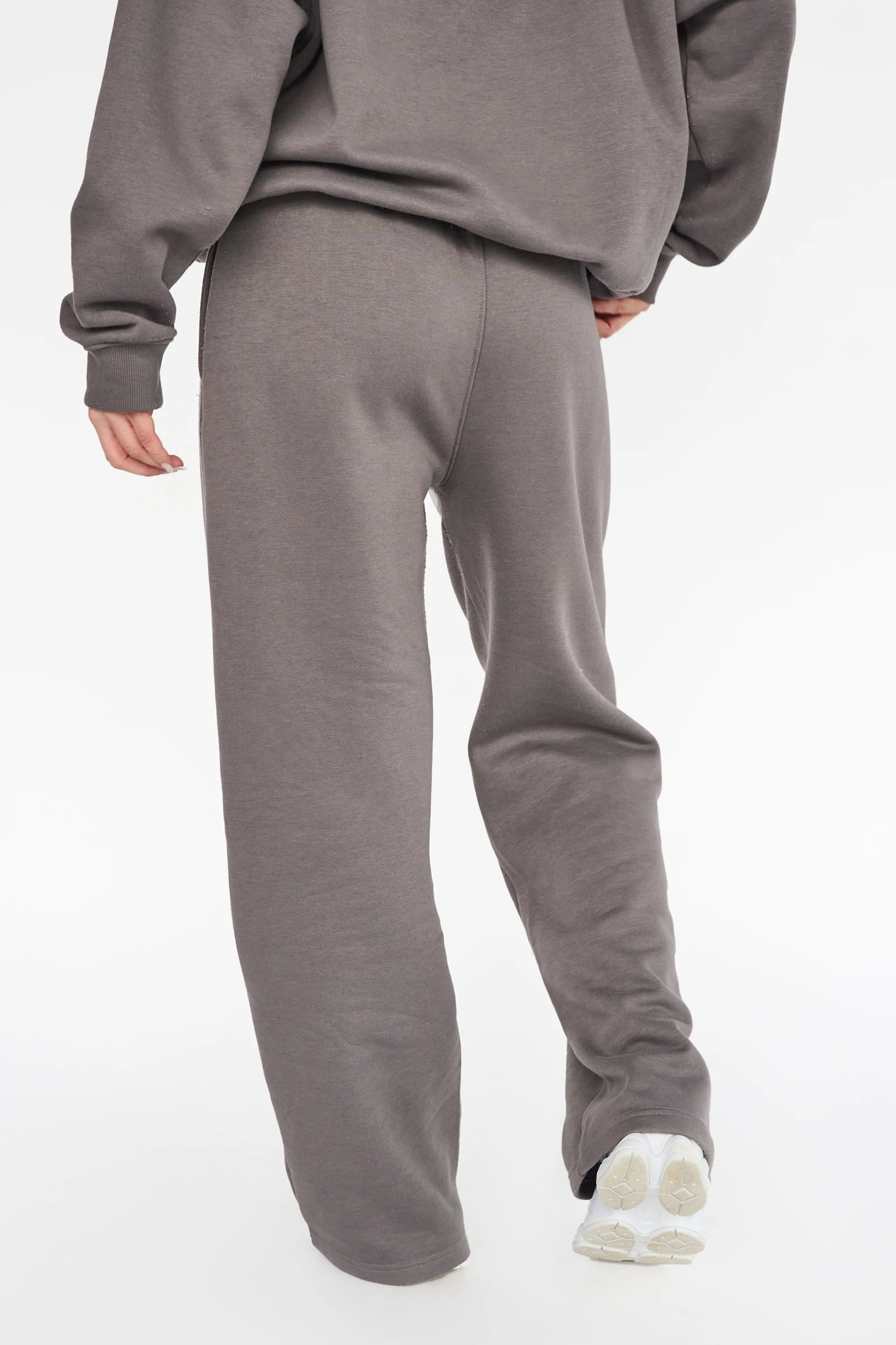 Kaiia the Label Logo Wide Leg Joggers Dark Grey with Pink - Image 4