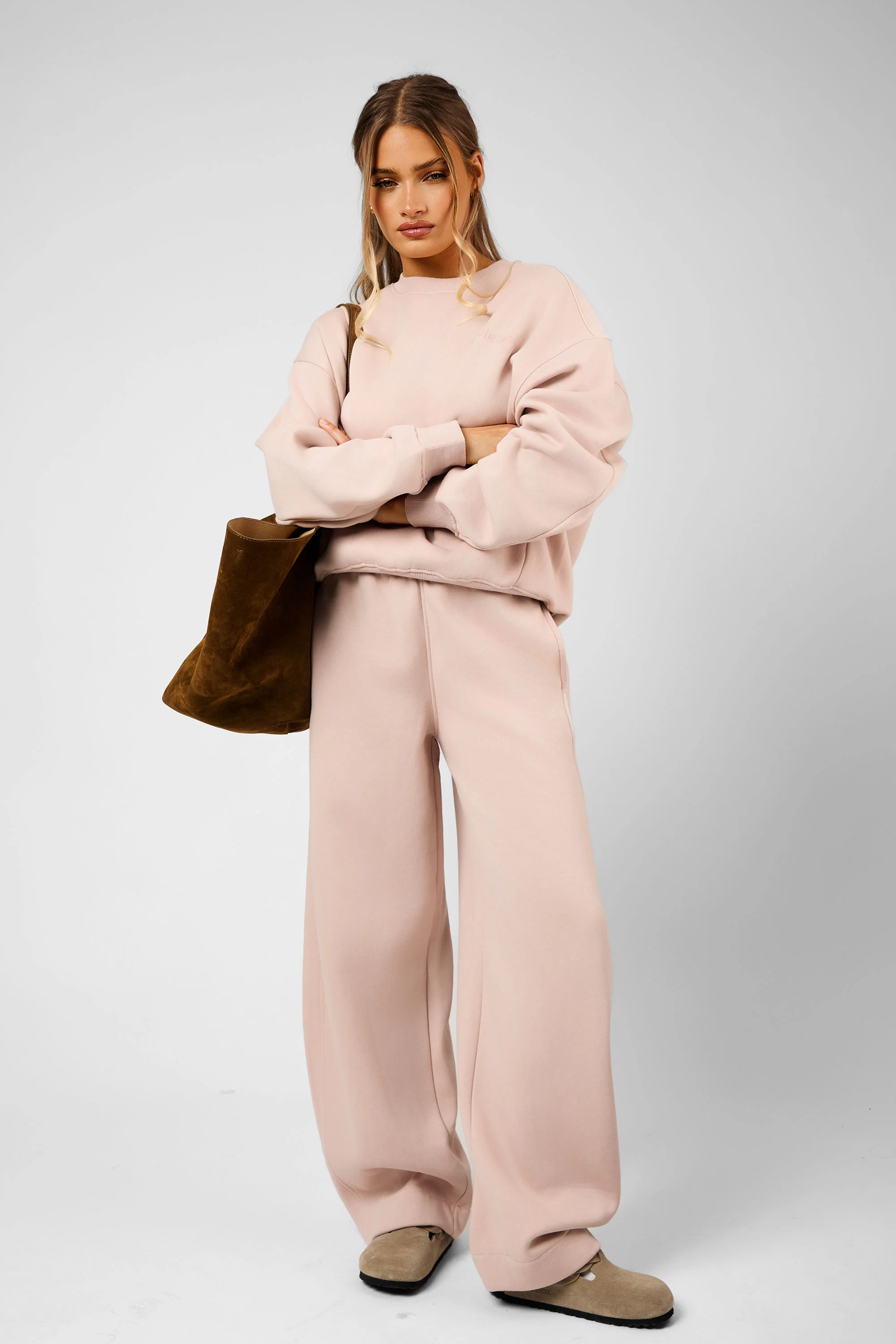 Kaiia The Label Seam Detail Oversized Sweatshirt Pink Champagne - Image 5