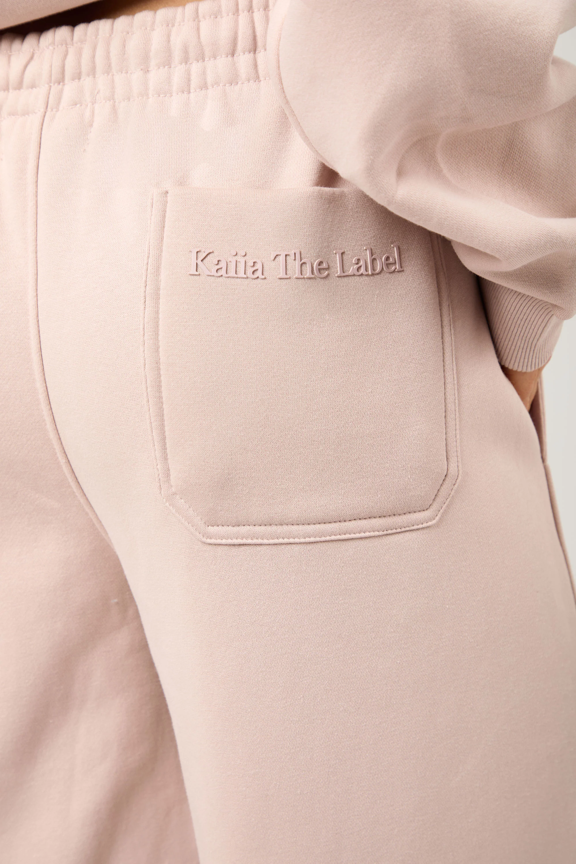Kaiia The Label Seam Detail Side Pocket Barrel Leg Joggers Pink Champagne - Image 6