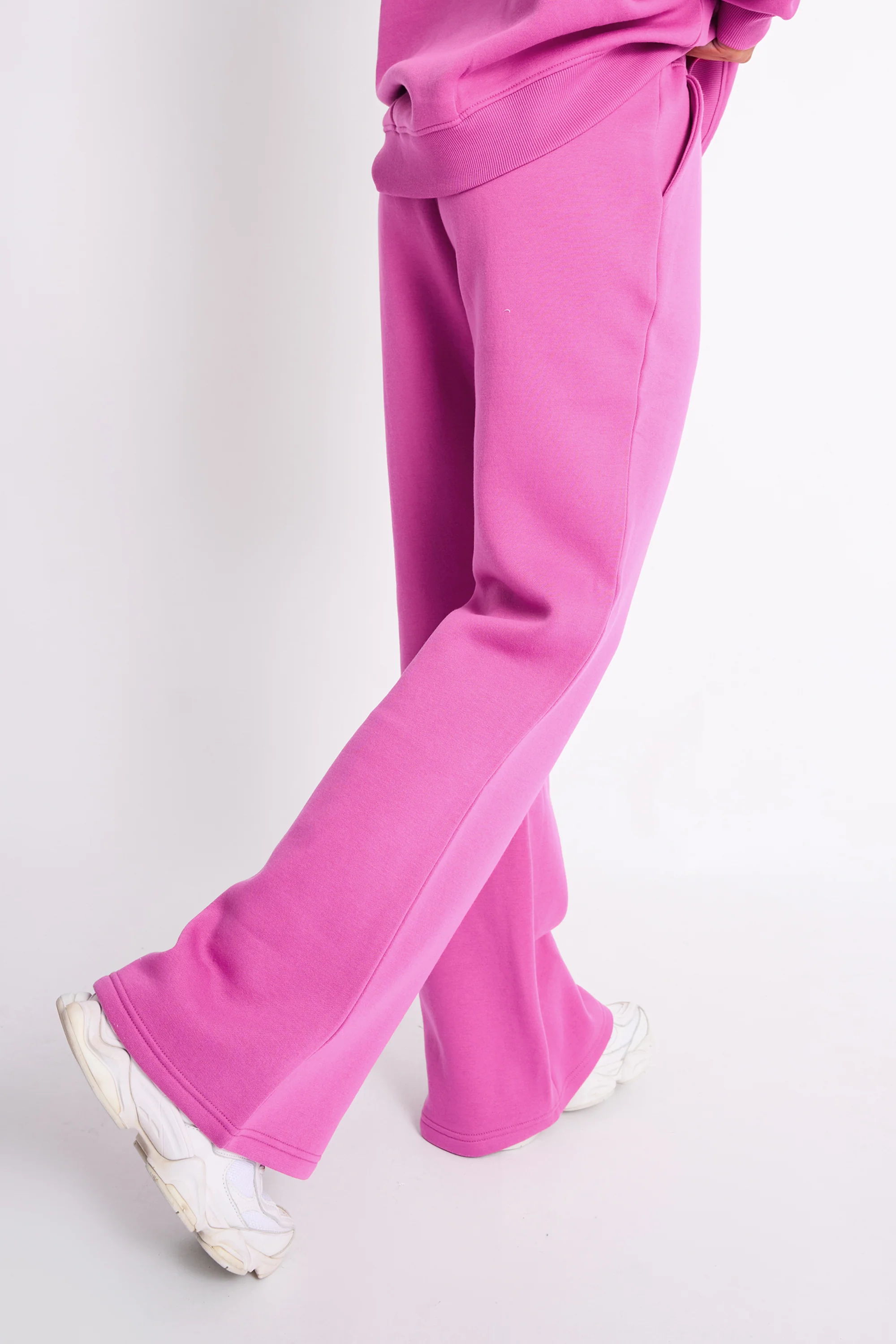 Kaiia Logo Wide Leg Joggers Bubblegum Pink - Image 3