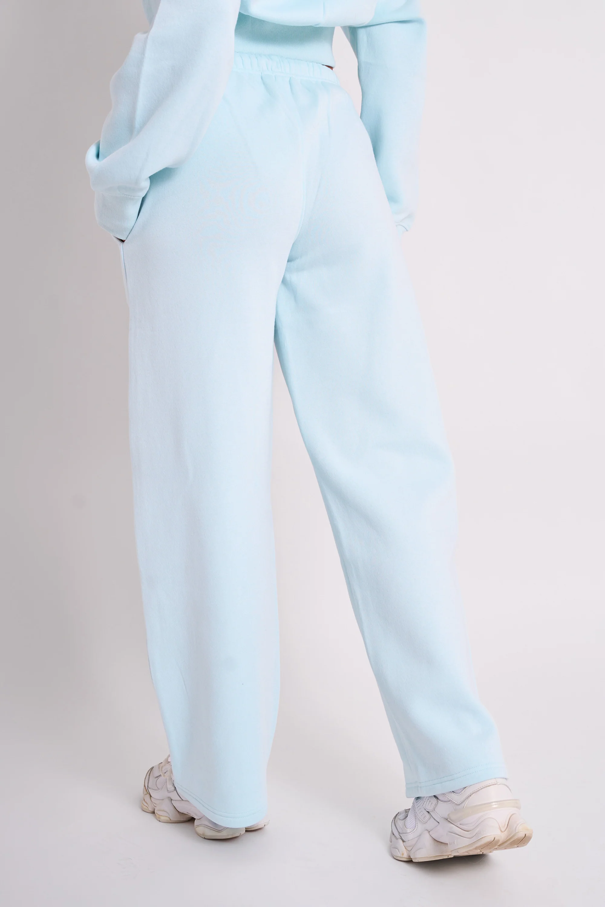 Kaiia Logo Wide Leg Joggers Light Blue - Image 3