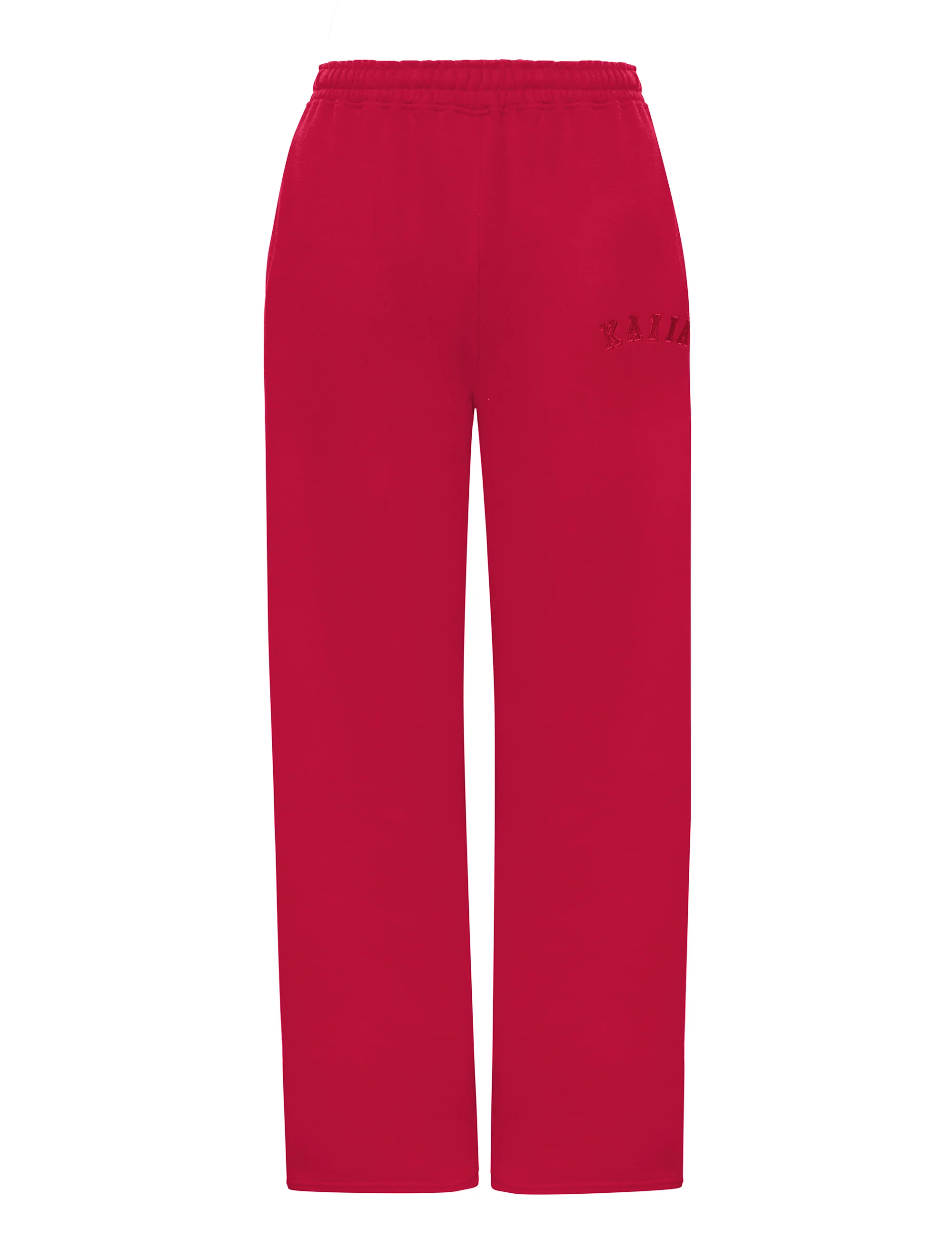 Kaiia Logo Wide Leg Joggers Red - Image 11