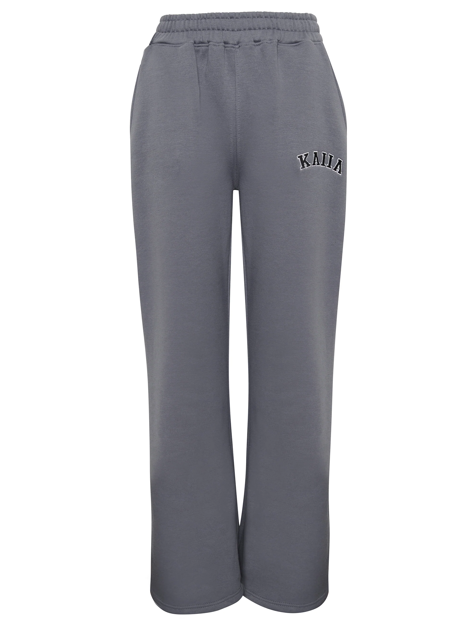 Kaiia Wide Leg Sweat Pants in Charcoal Grey - Image 11