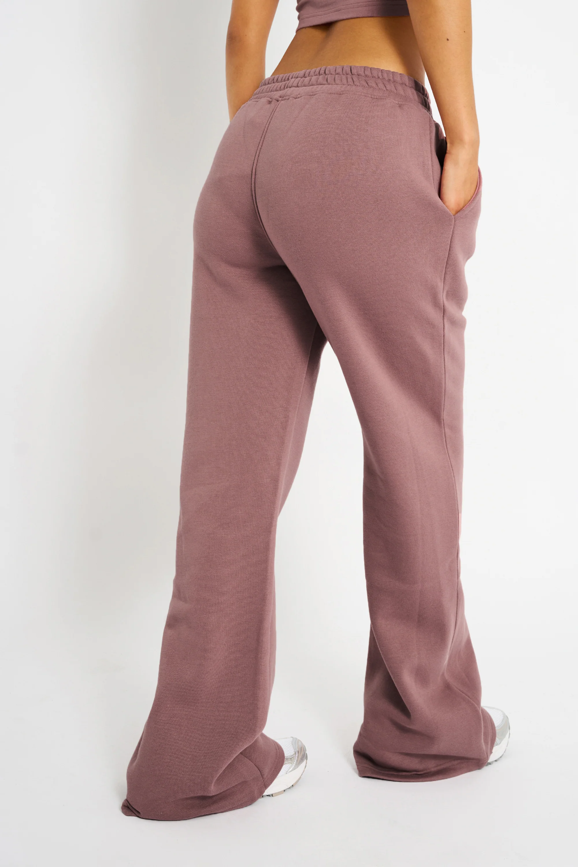 Kaiia Logo Wide Leg Joggers Rose - Image 3