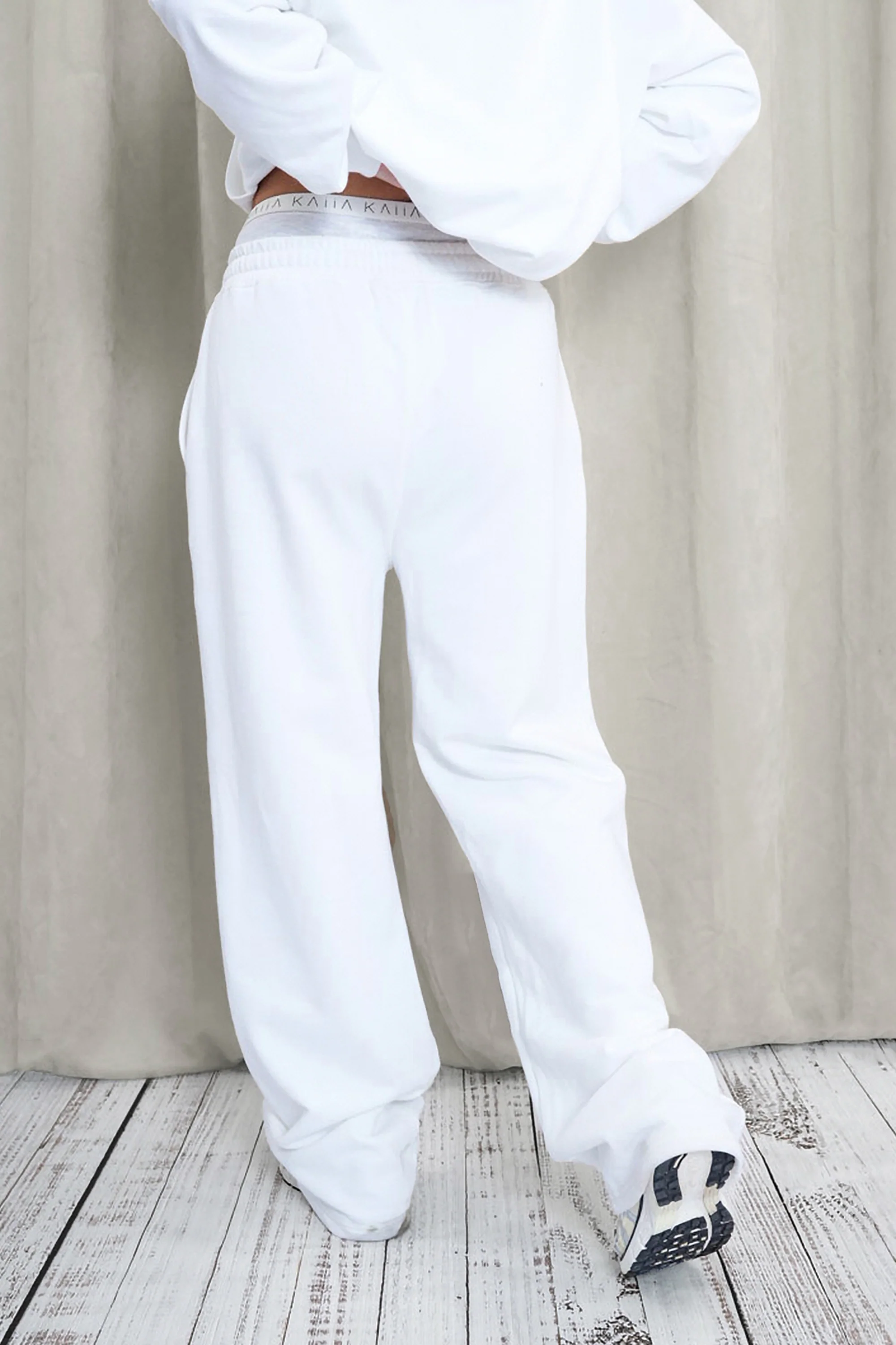 Kaiia Wide Leg Sweat Pants White - Image 6