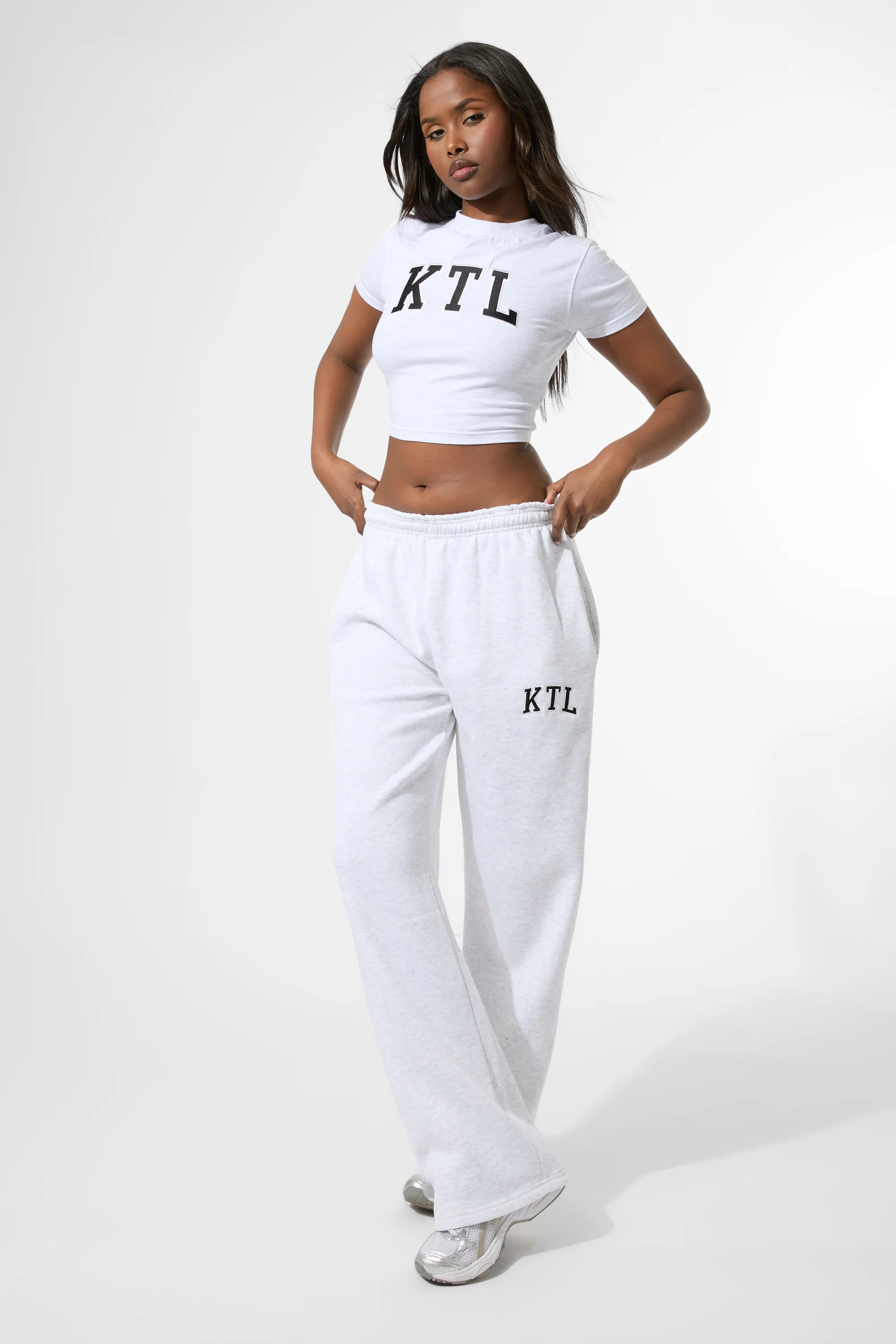 Kaiia KTL Logo Baby Tee Light Grey Marl - Image 4