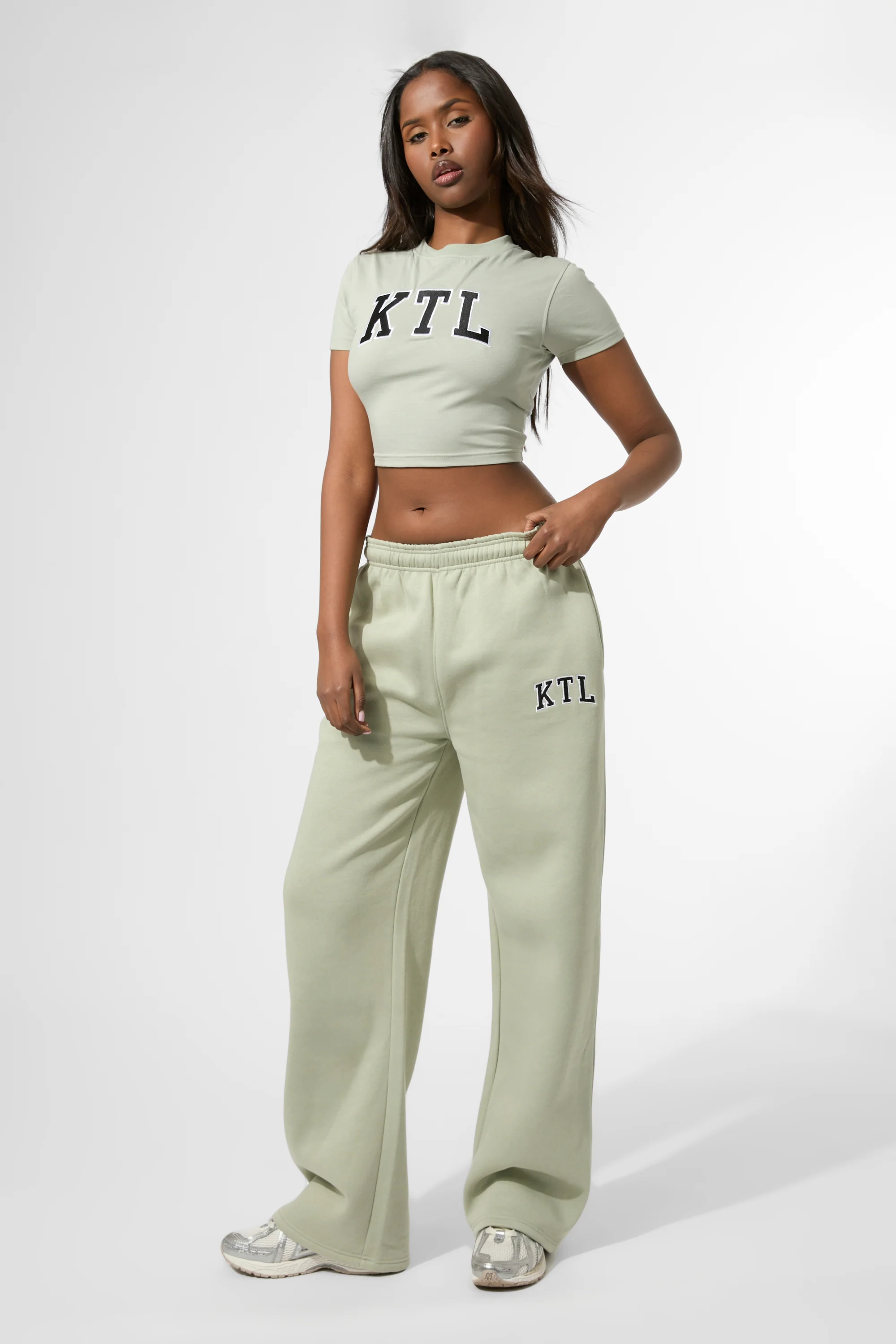 Kaiia KTL Logo Baby Tee Sage - Image 5