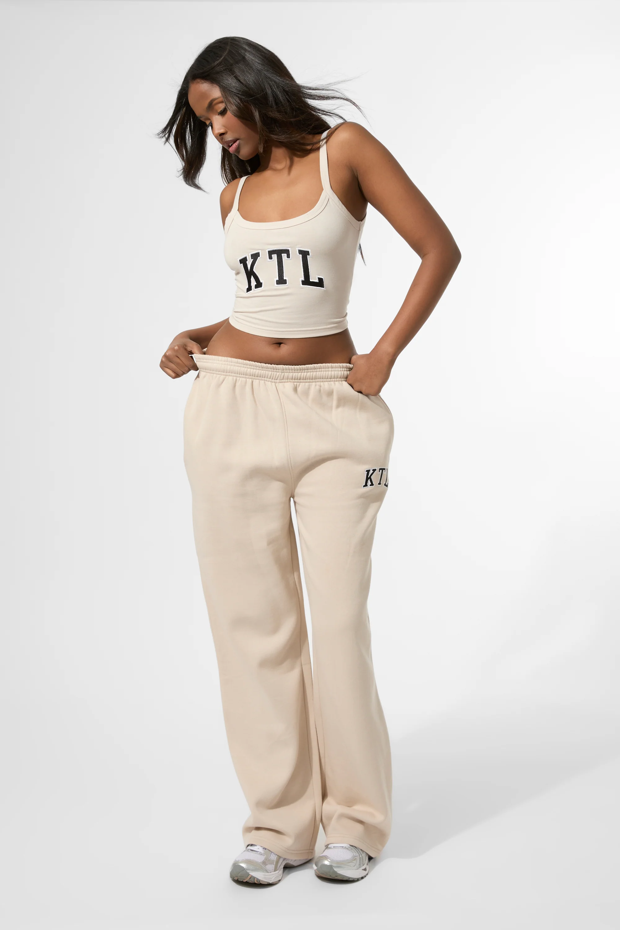 Kaiia KTL Logo Cami Vest Top Truffle - Image 4
