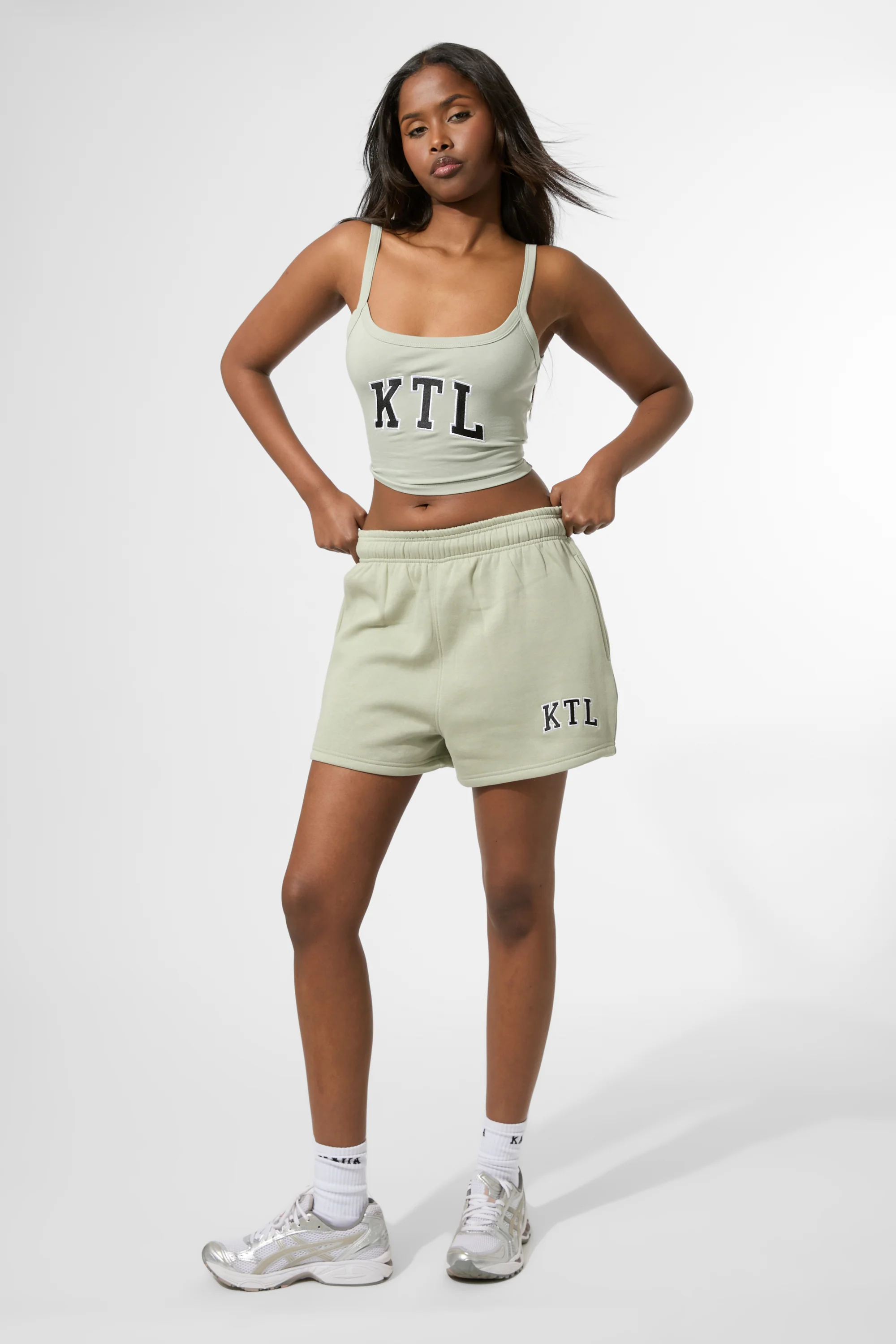 Kaiia KTL Logo Cami Vest Top Sage - Image 4