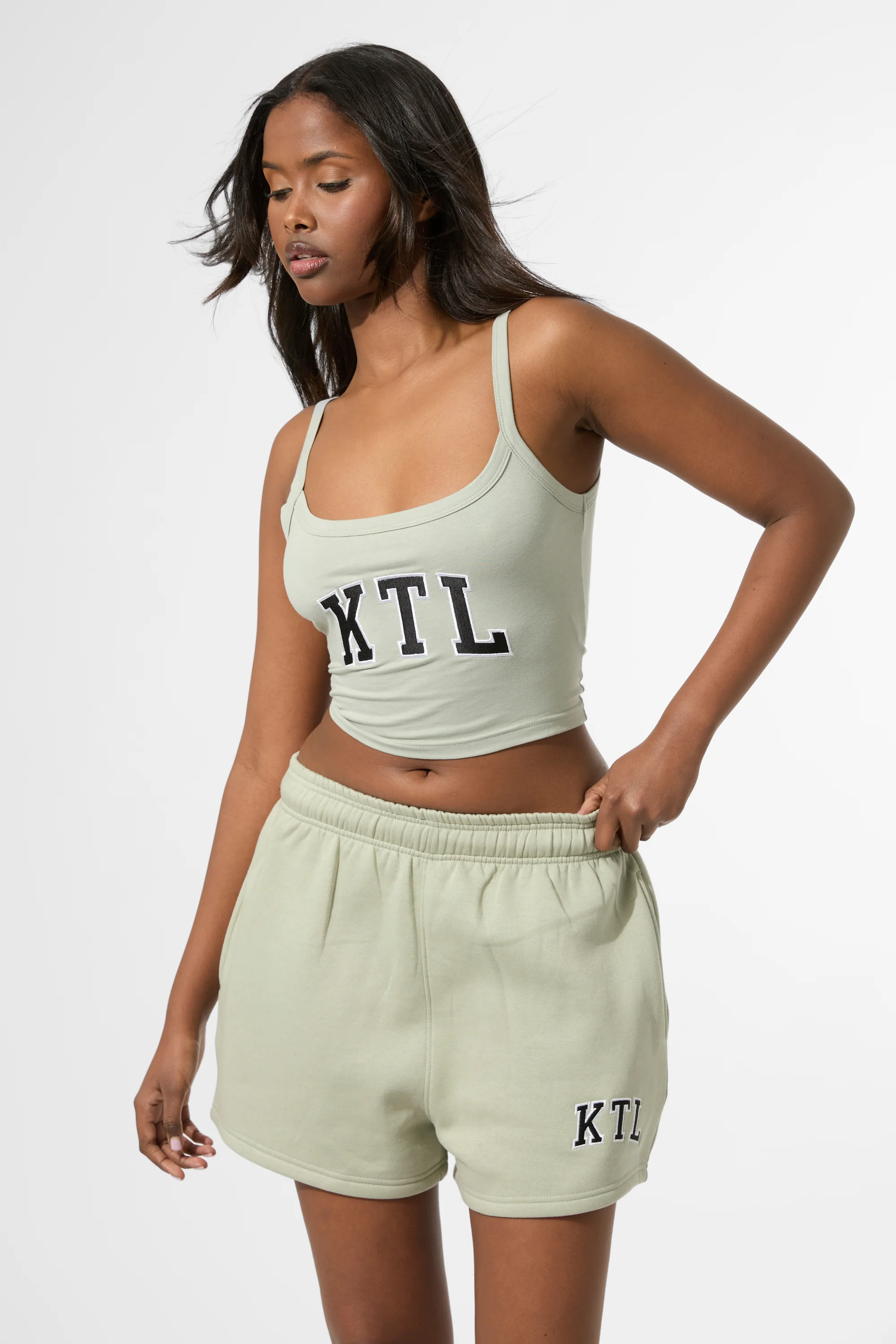 Kaiia KTL Logo Cami Vest Top Sage - Image 5