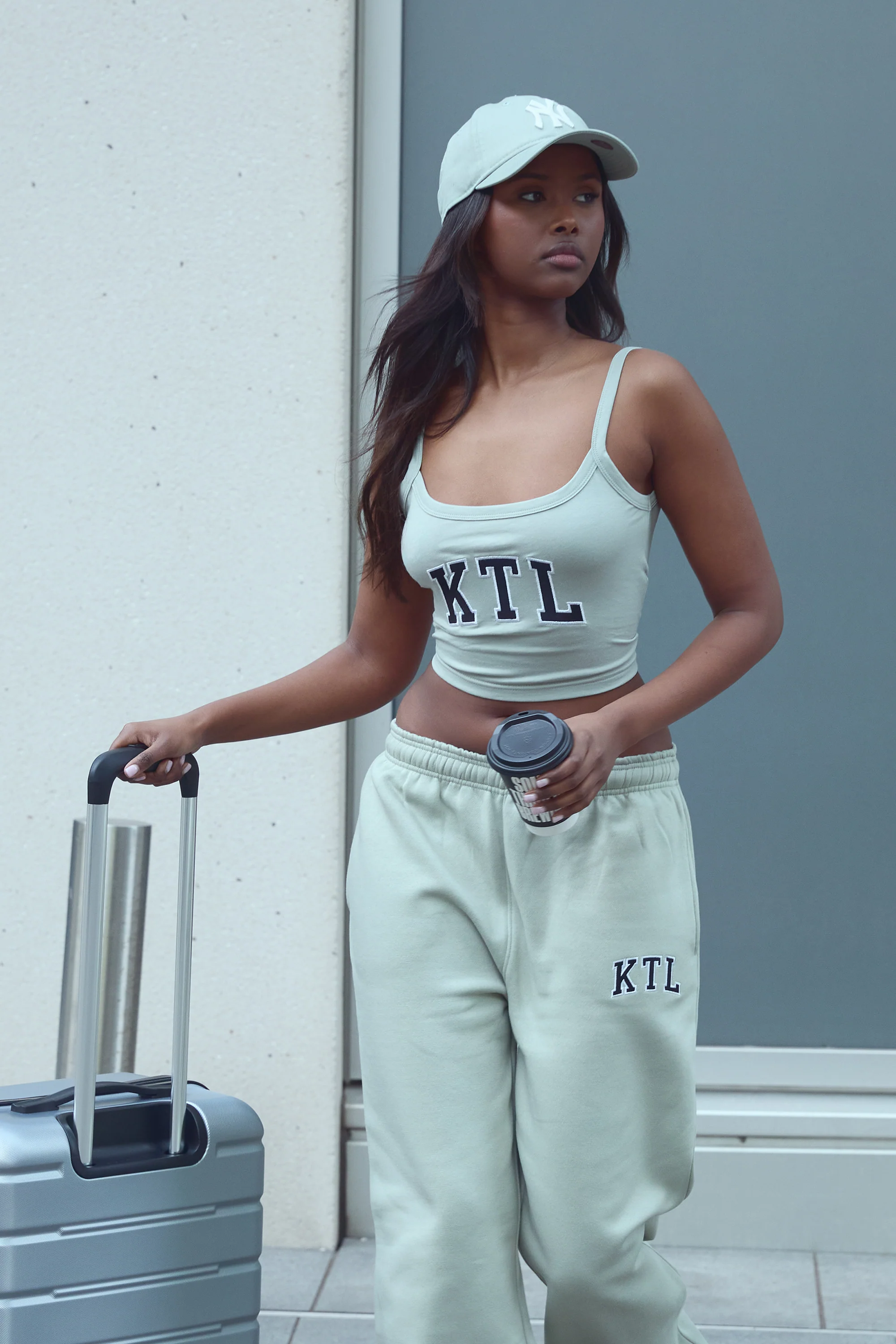 Kaiia KTL Logo Cami Vest Top Sage - Image 6