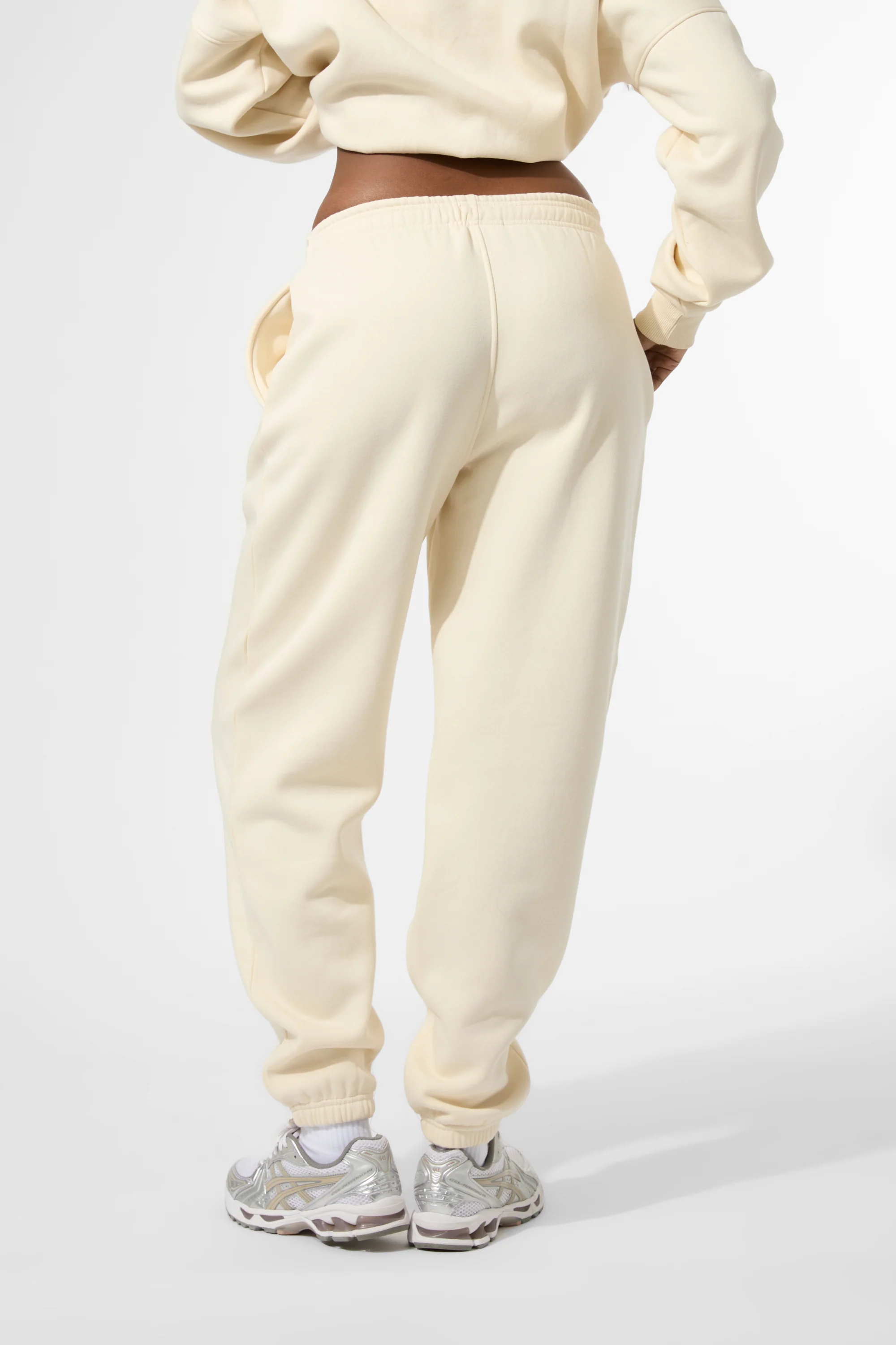 Kaiia KTL Logo Cuffed Joggers Buttercream - Image 3