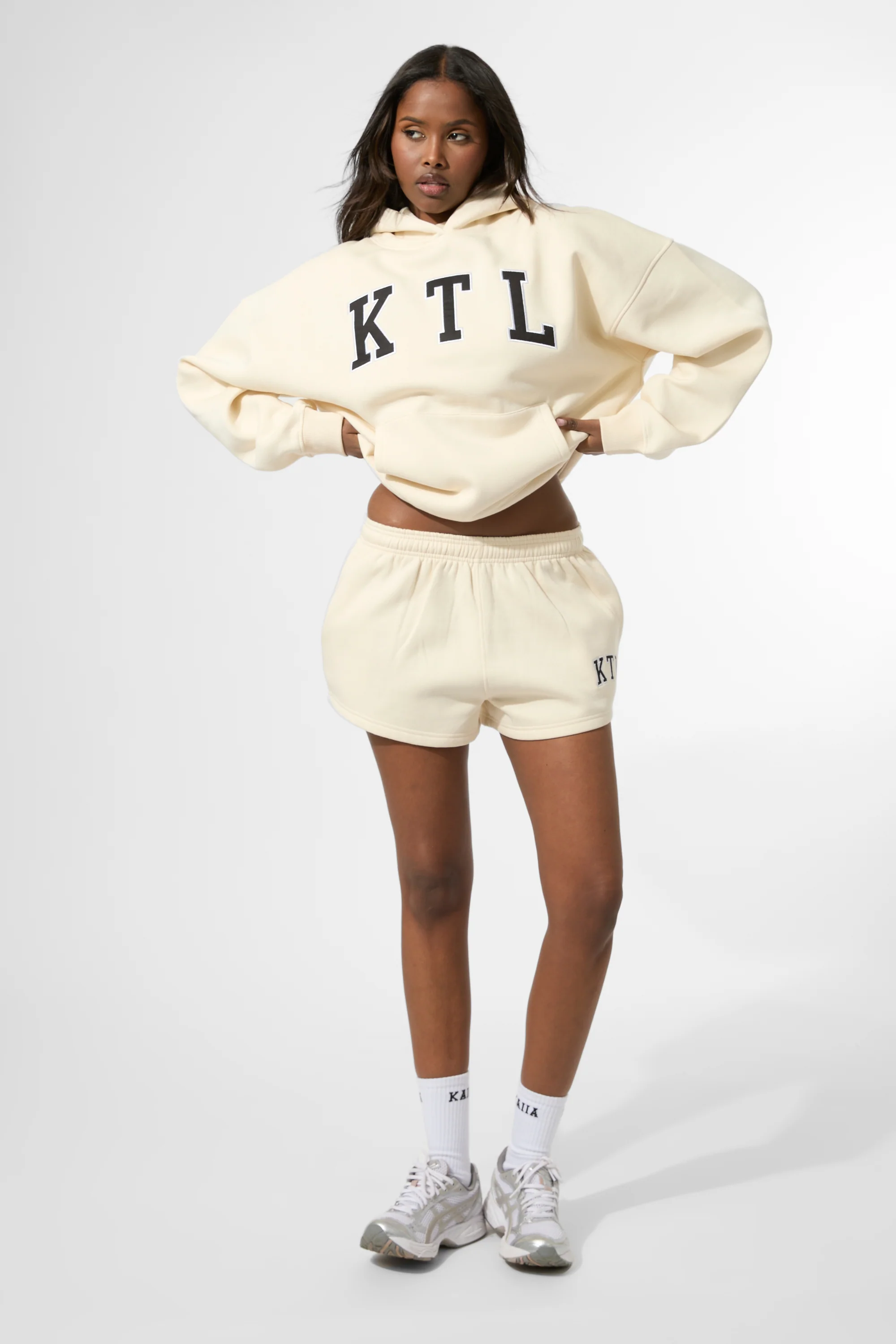 Kaiia KTL Logo Oversized Hoodie Buttercream - Image 4
